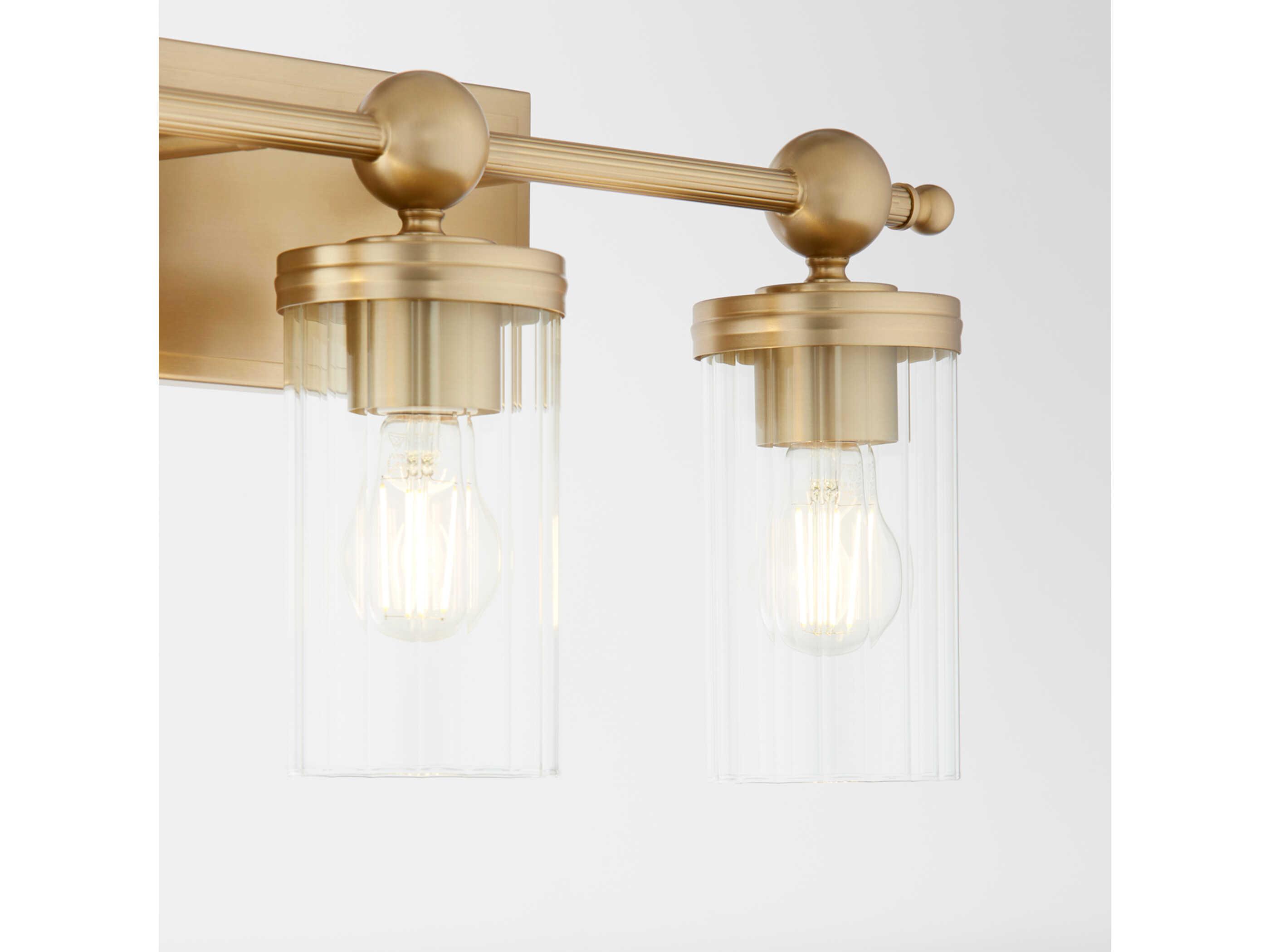 Quorum Lee Boulevard 3-Light Aged Brass Vanity Light