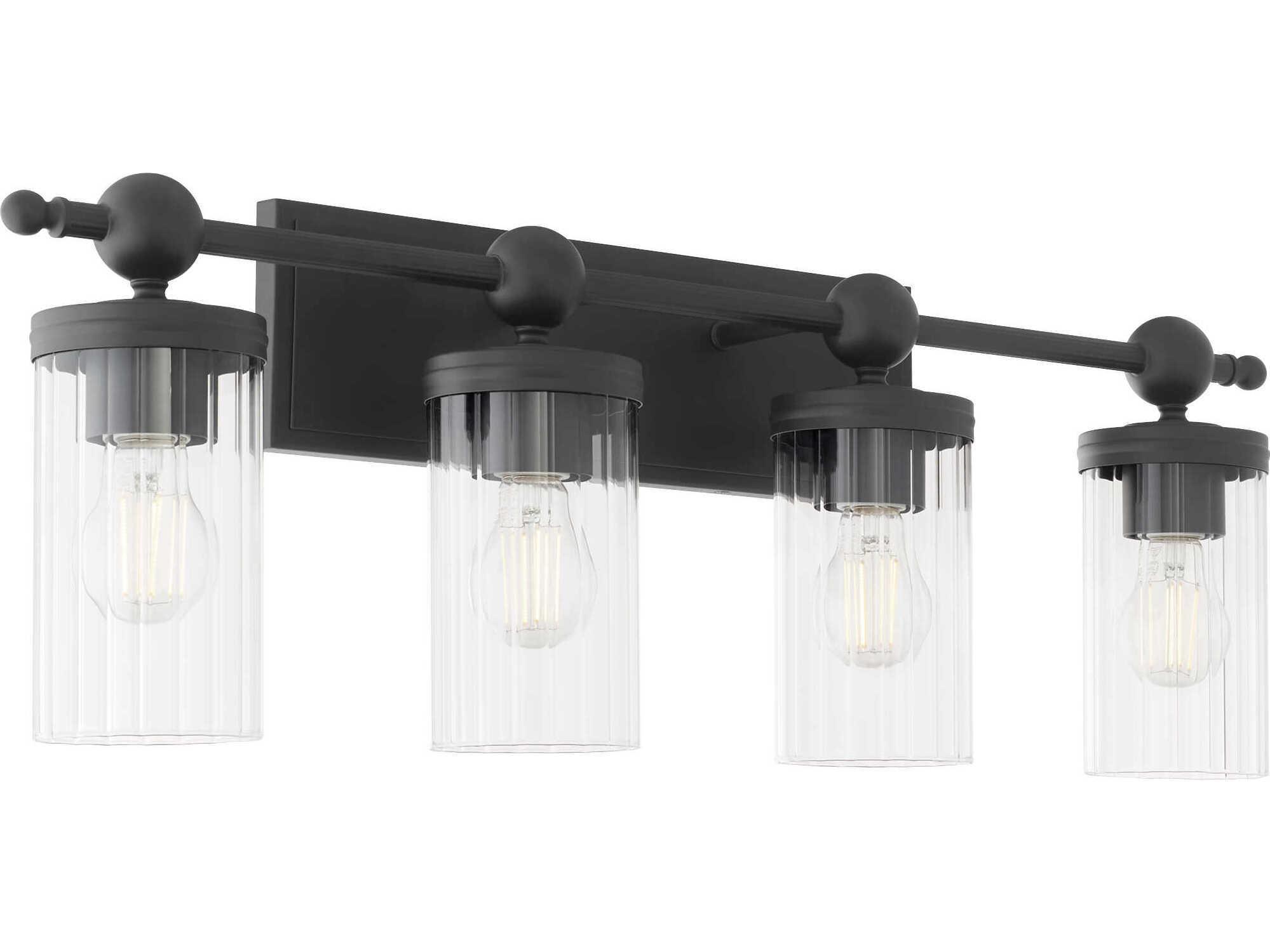 Quorum Lee Boulevard 4-Light Matte Black Vanity Light