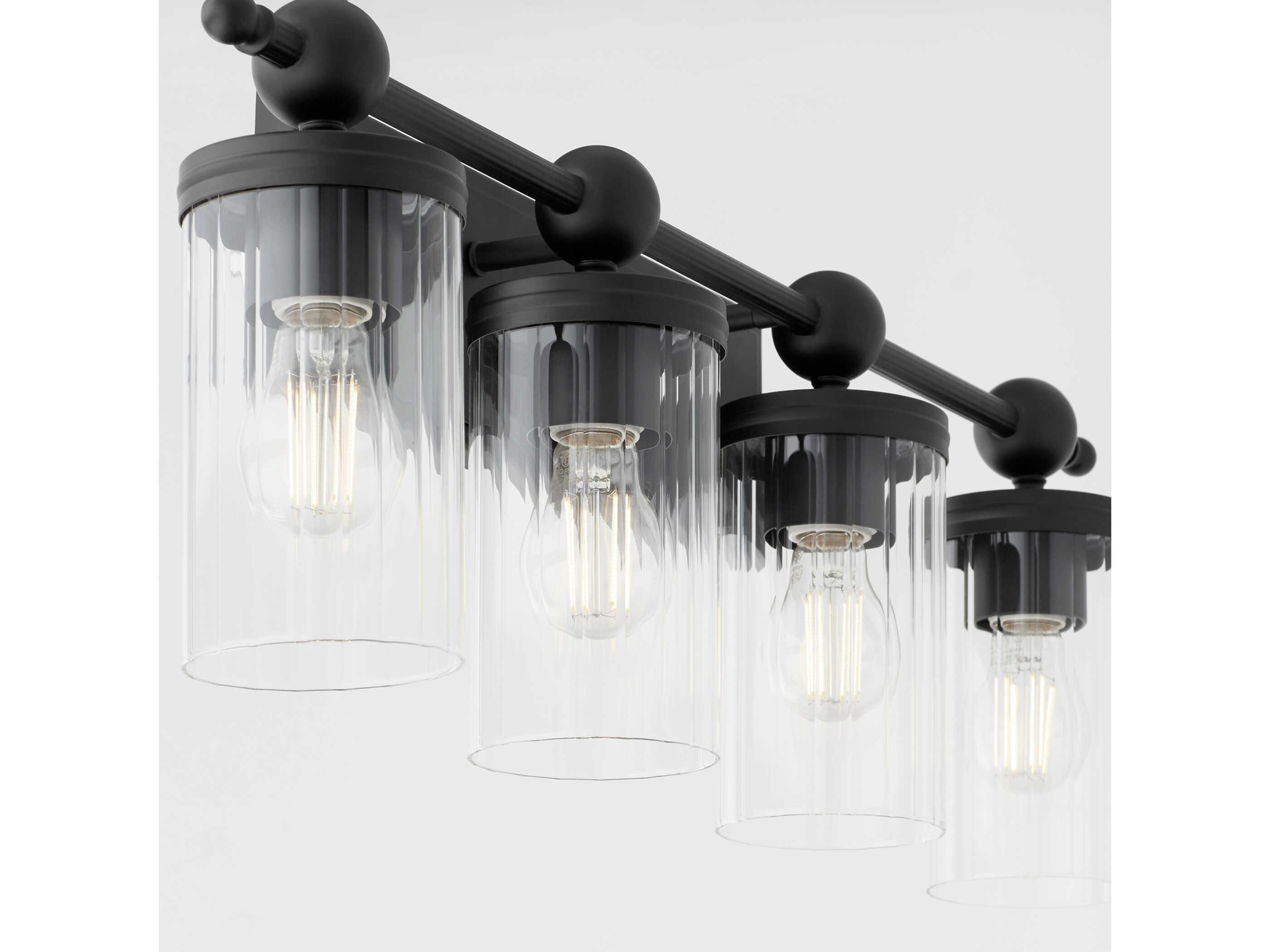 Quorum Lee Boulevard 4-Light Matte Black Vanity Light