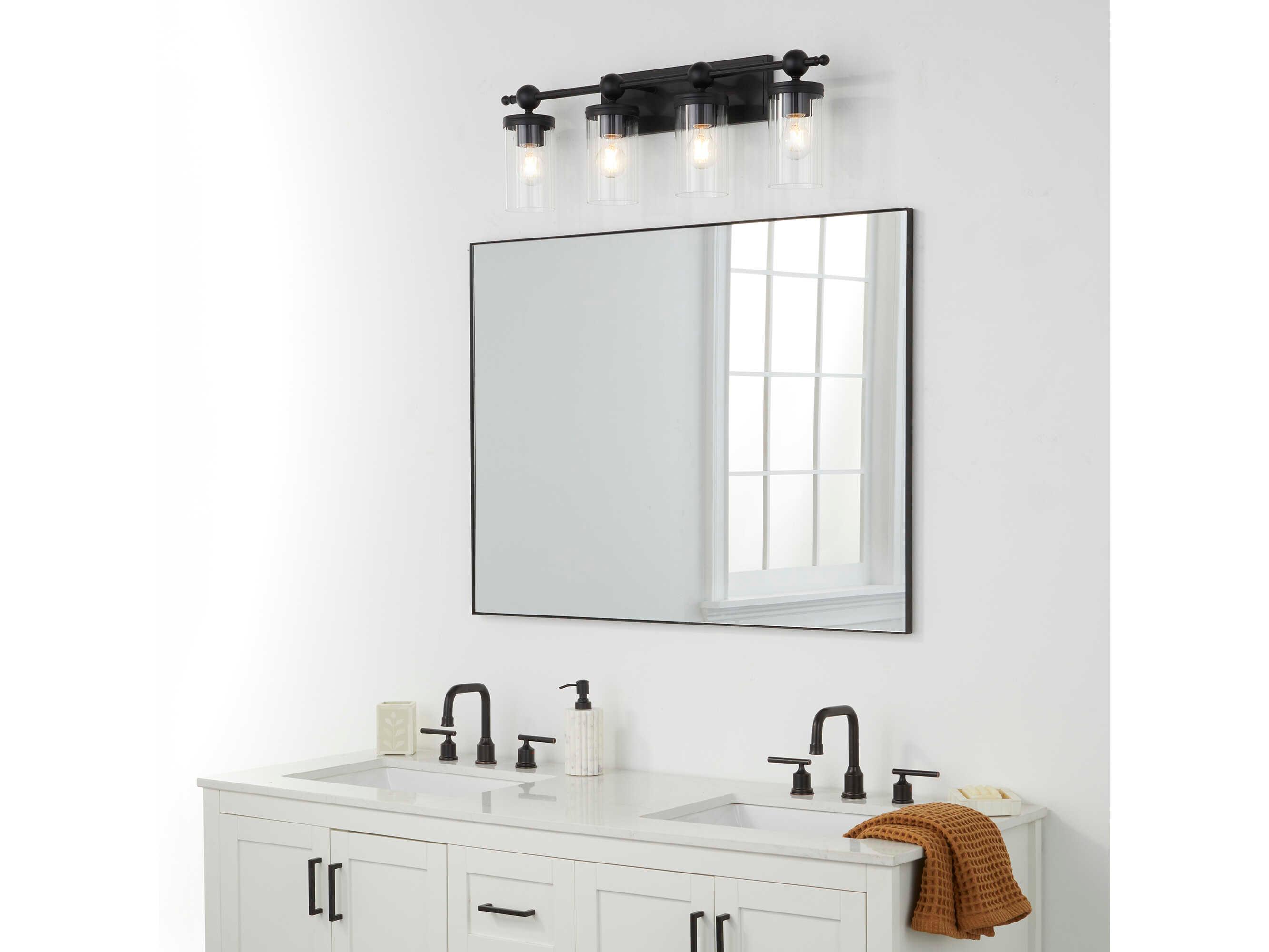 Quorum Lee Boulevard 4-Light Matte Black Vanity Light