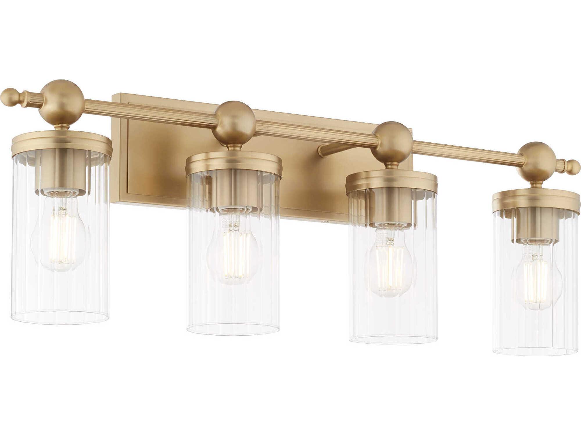 Quorum Lee Boulevard 4-Light Aged Brass Vanity Light