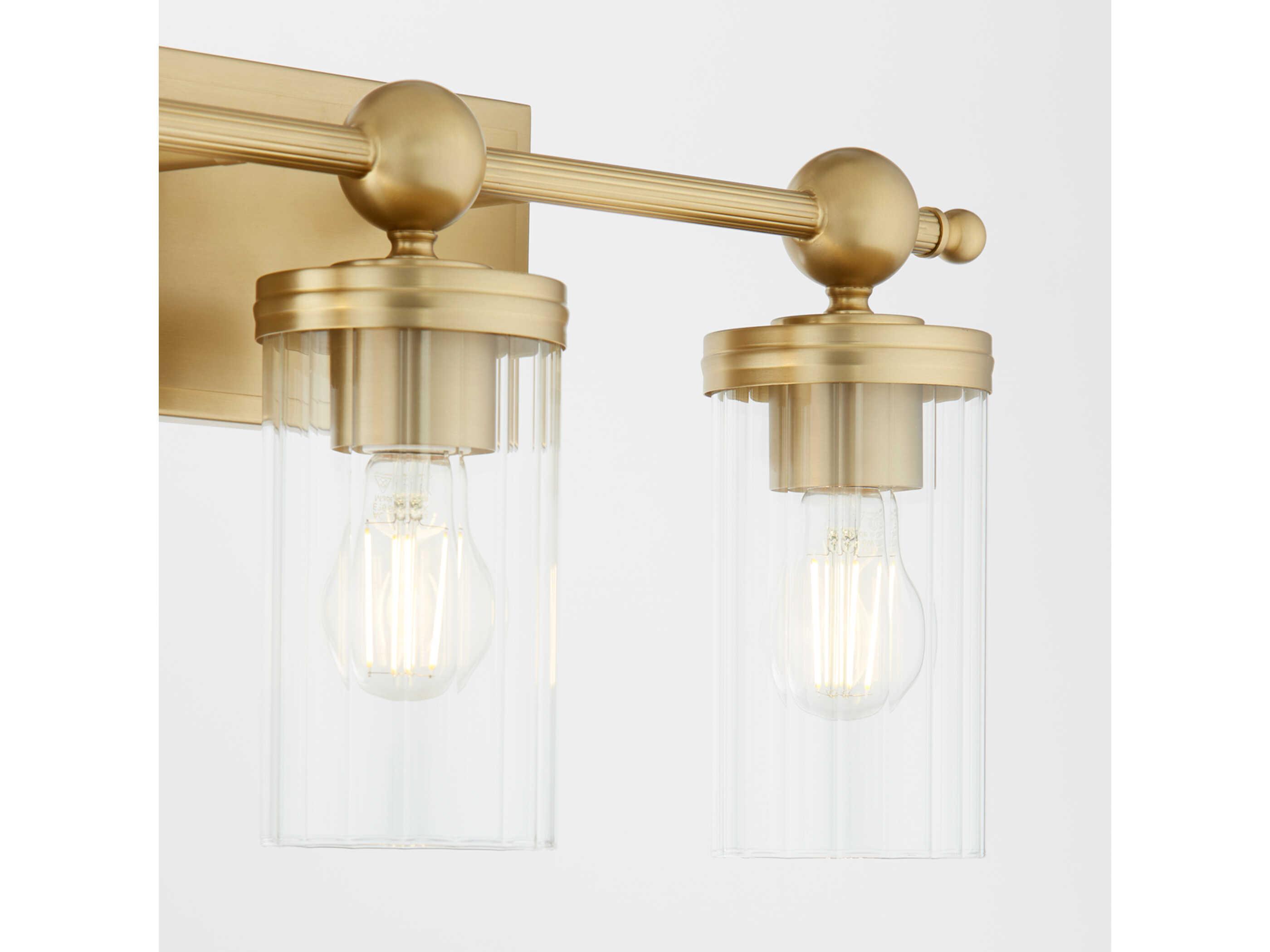 Quorum Lee Boulevard 4-Light Aged Brass Vanity Light