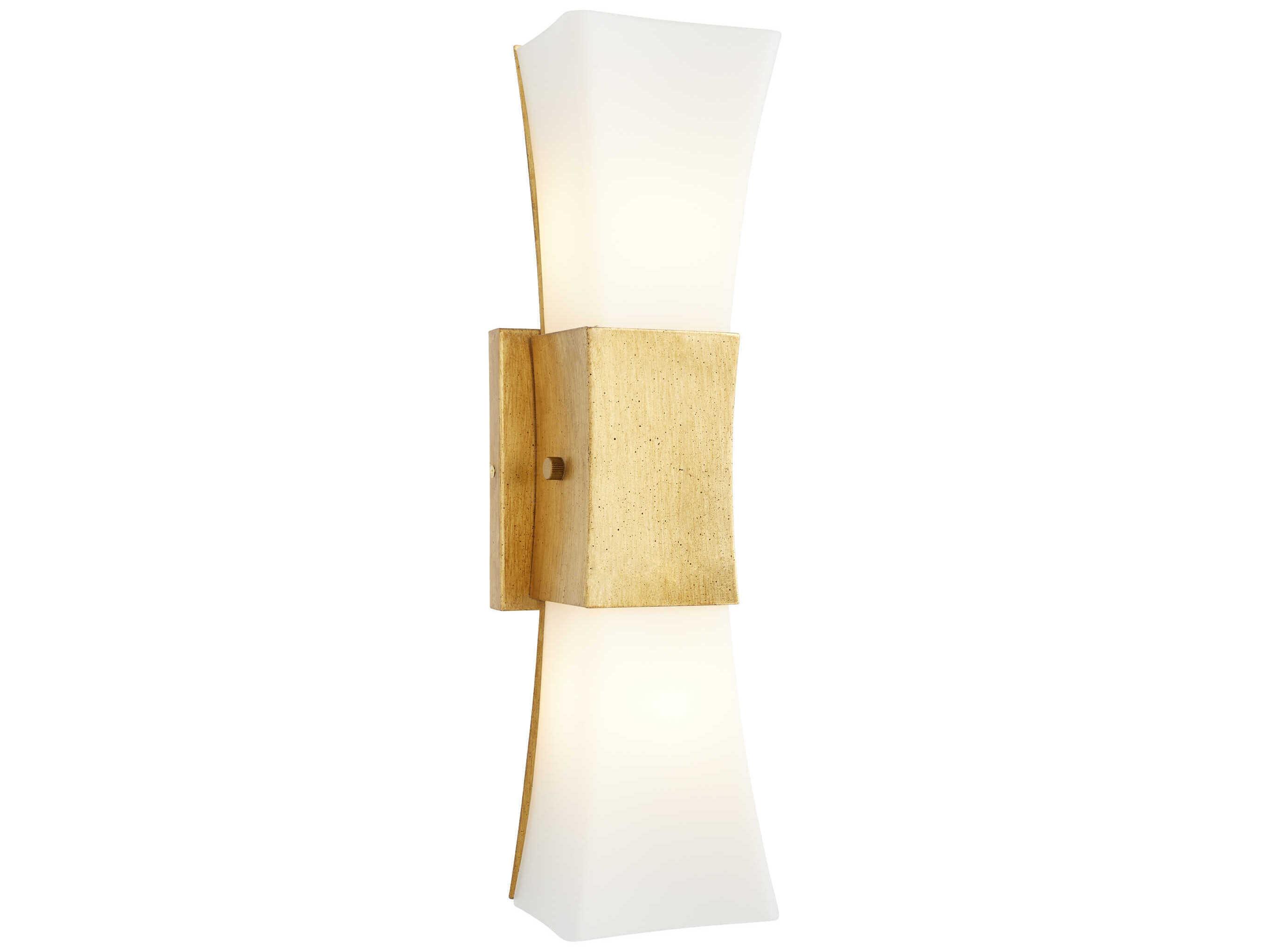 Quorum Ayala 2-Light Gold Leaf White Vanity Light