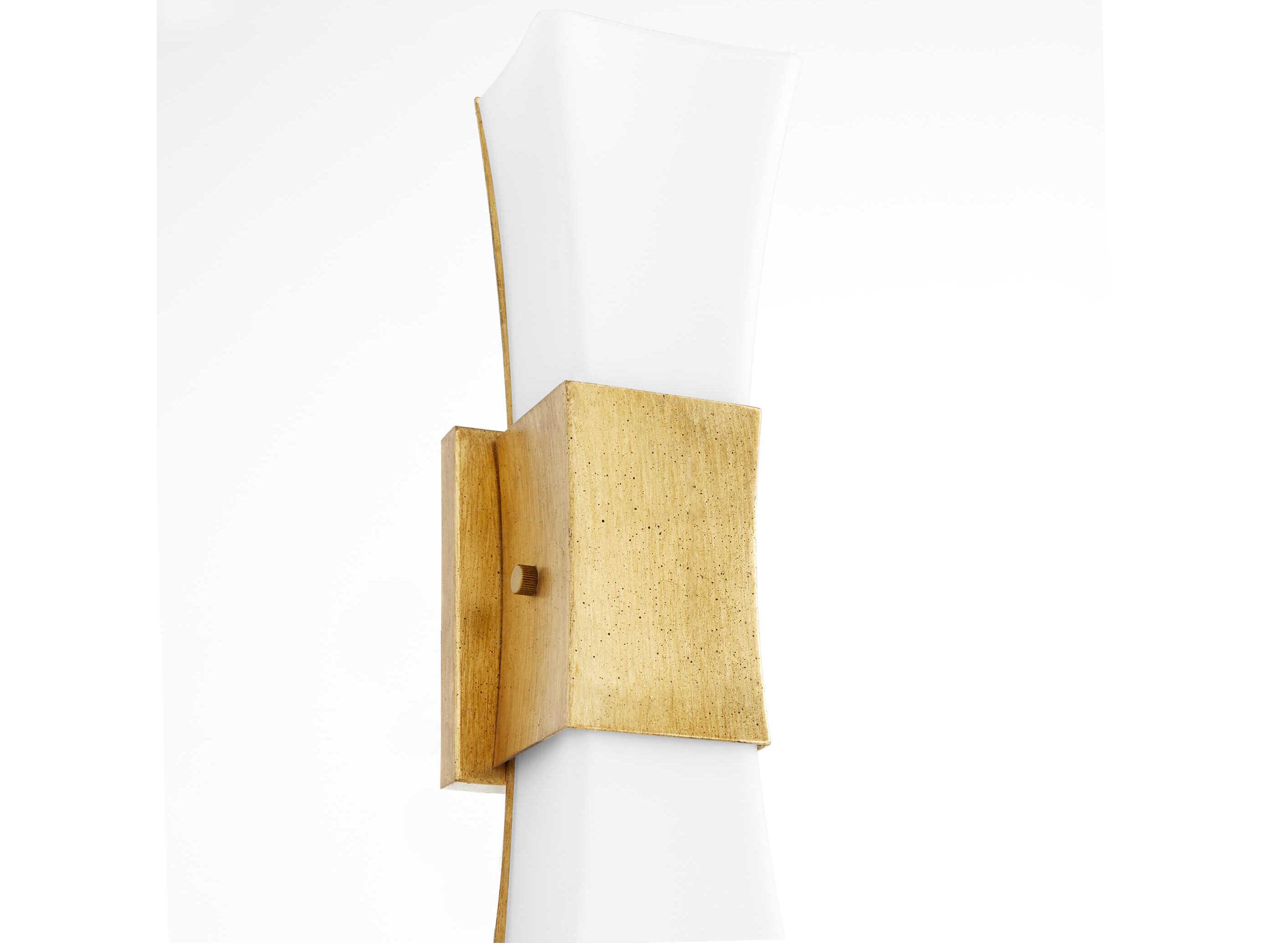 Quorum Ayala 2-Light Gold Leaf White Vanity Light