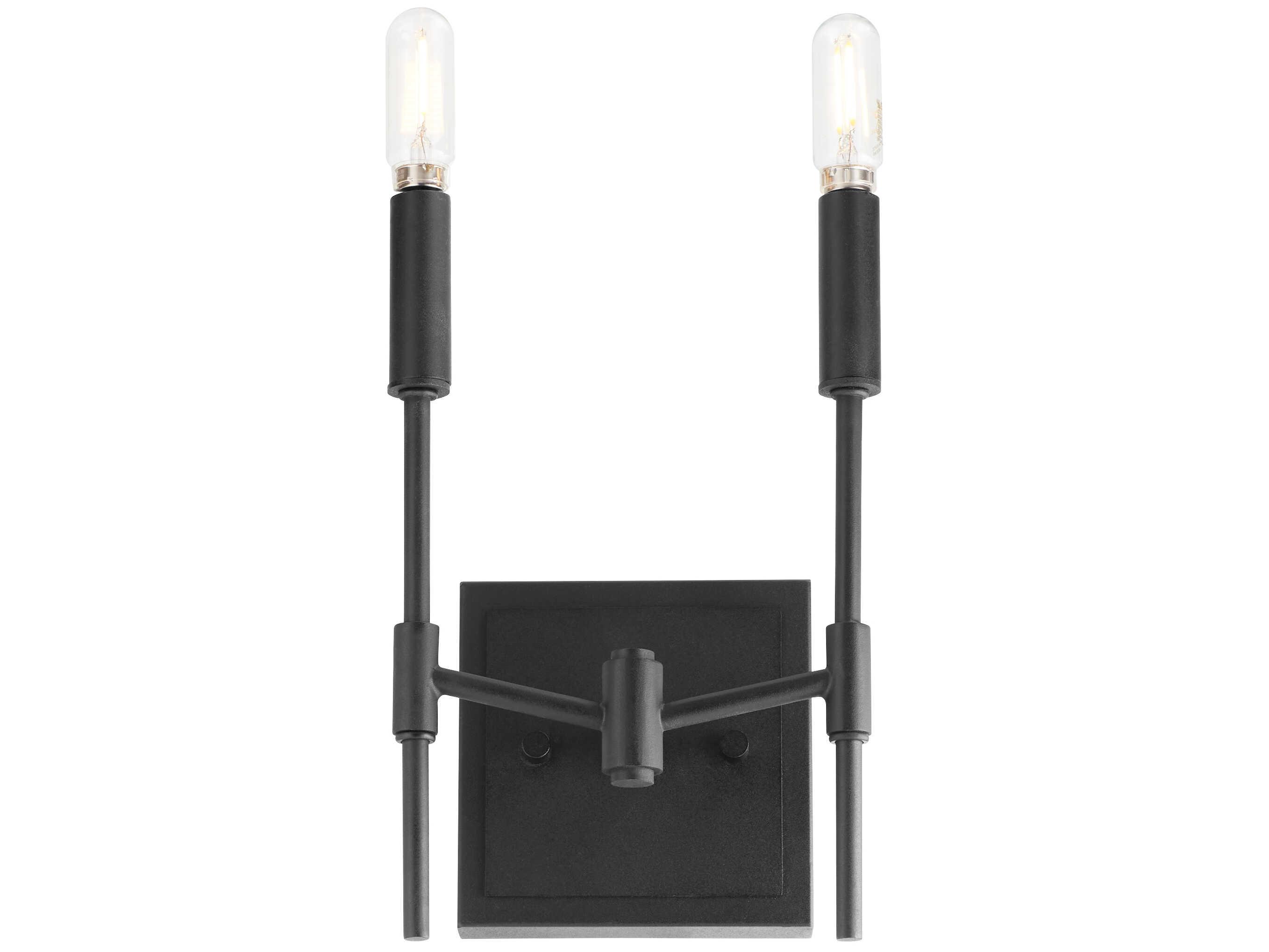 Quorum Hamilton 2-Light Matte Black Wall Sconce