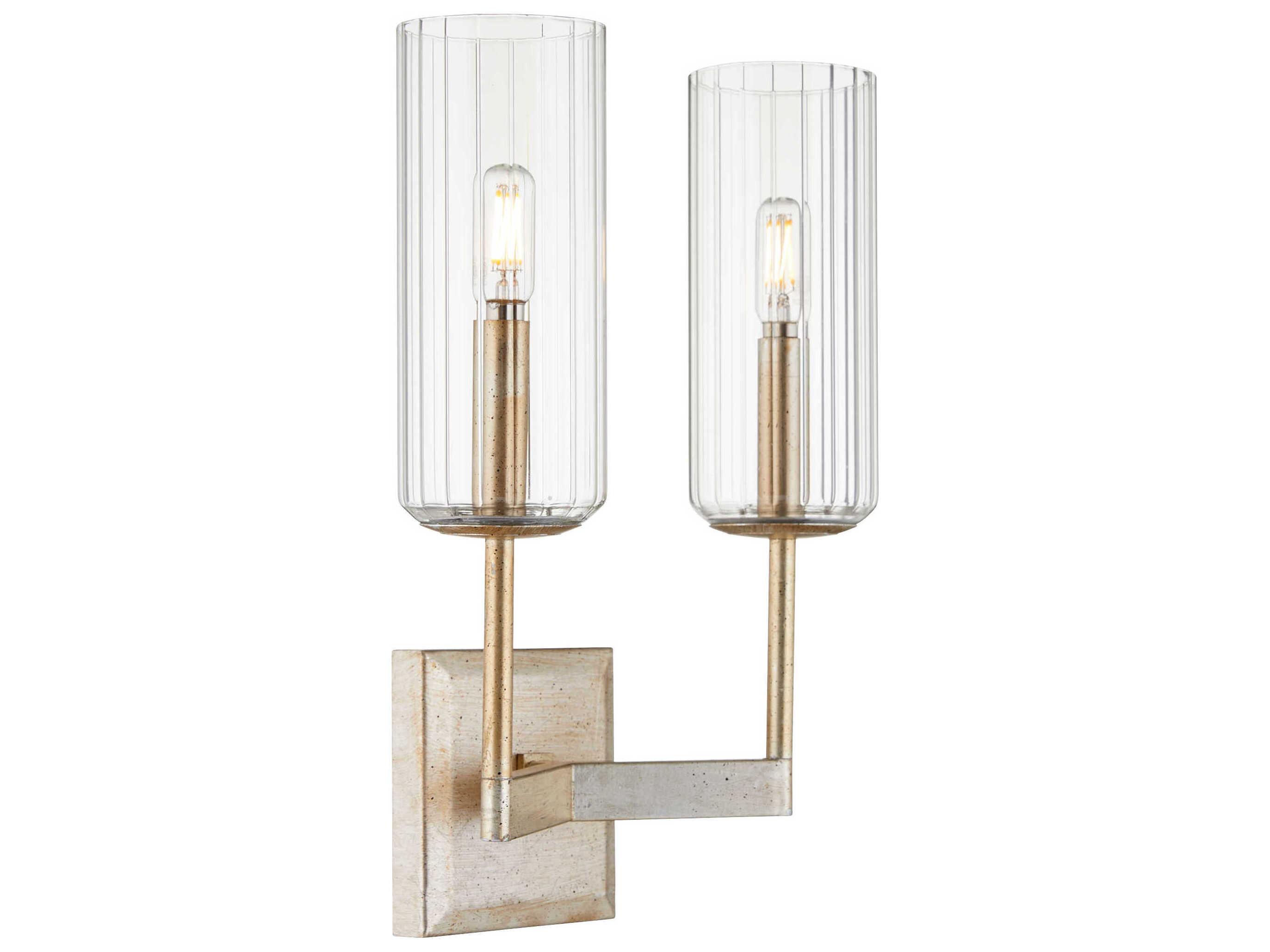 Quorum Merrick 2-Light Aged Silver Leaf Vanity Light