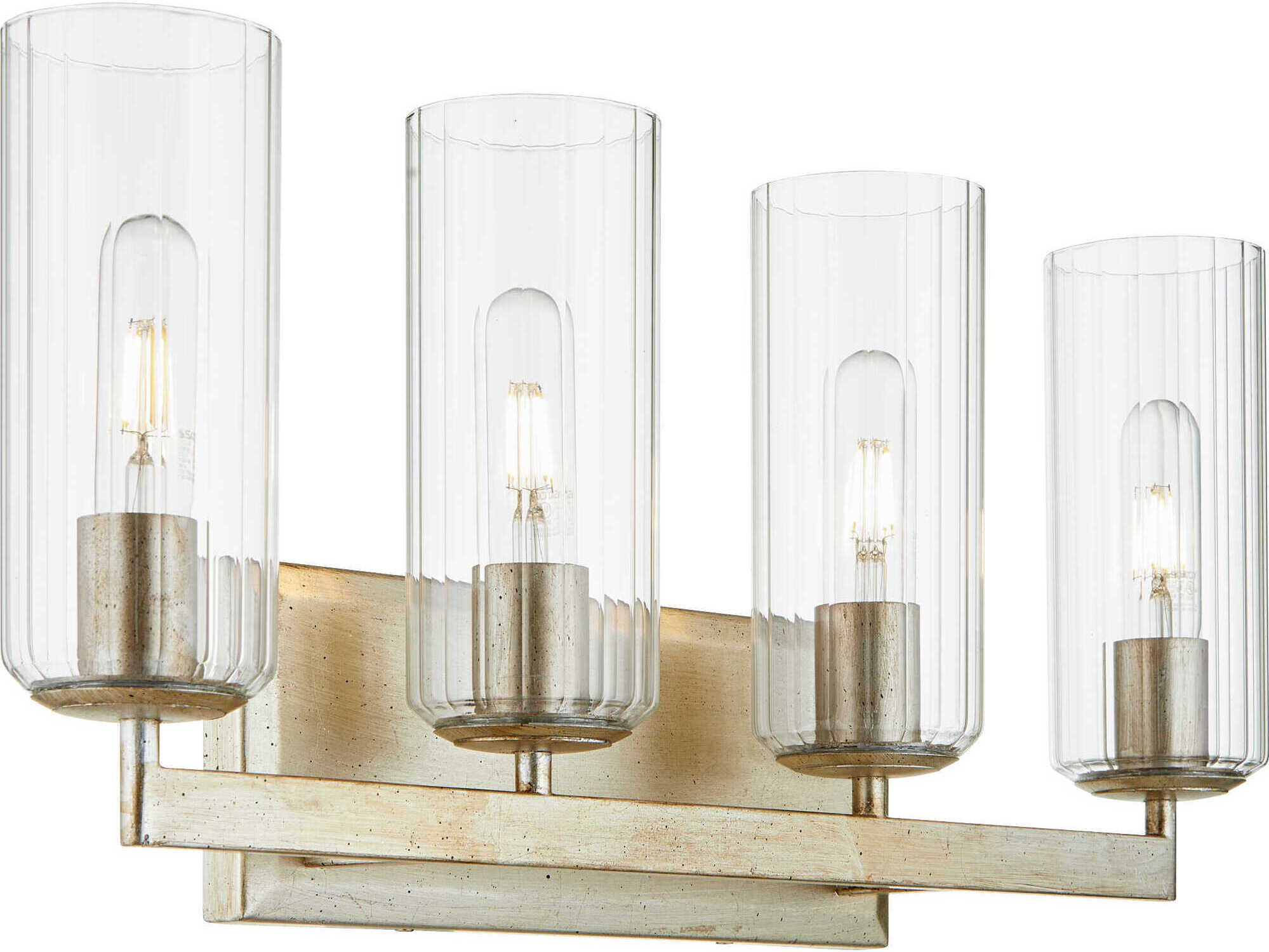 Quorum Merrick 4-Light Aged Silver Leaf Vanity Light