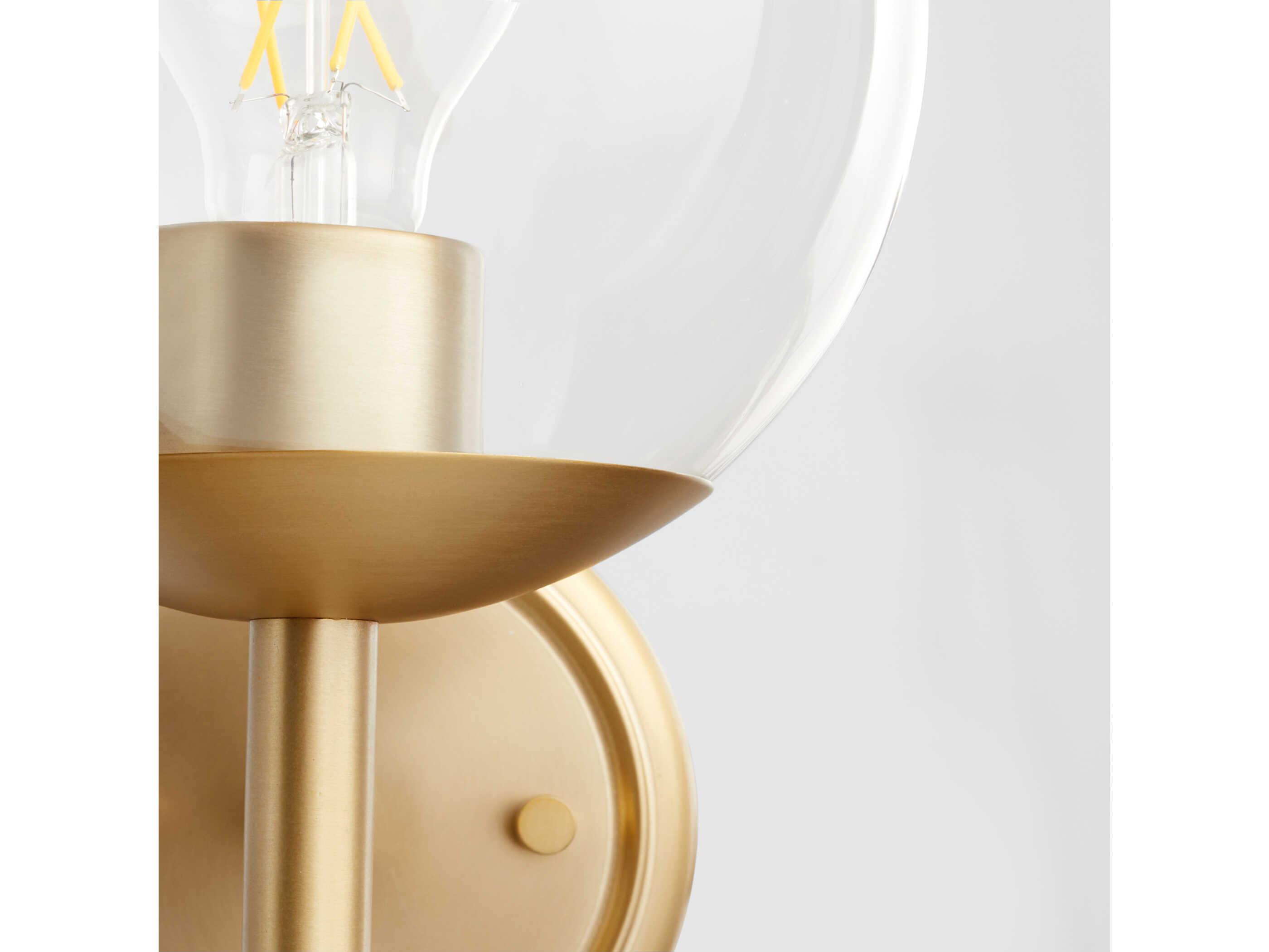 Quorum Lyon 1-Light Aged Brass Wall Sconce