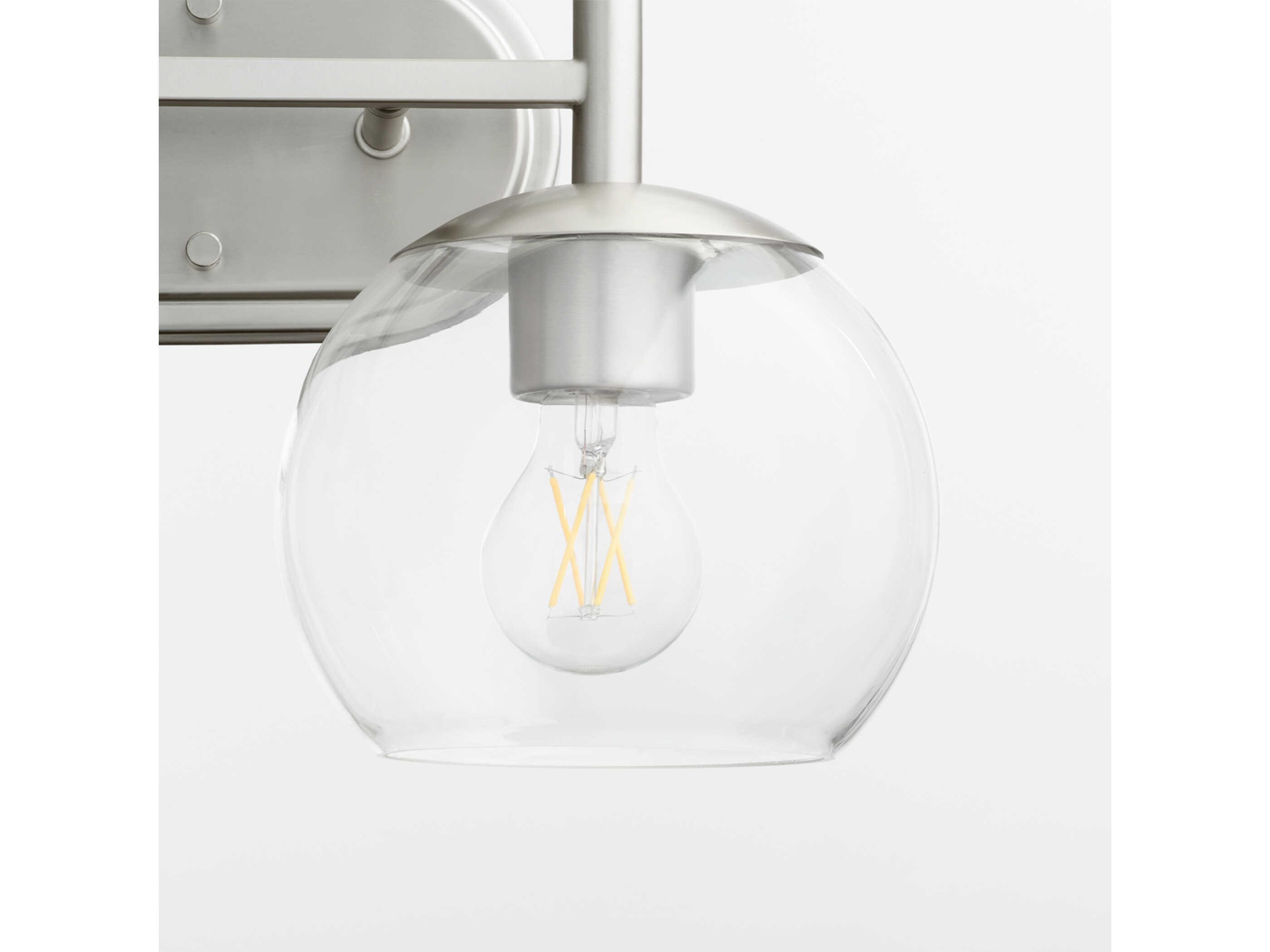 Quorum Lyon 2-Light Satin Nickel Vanity Light