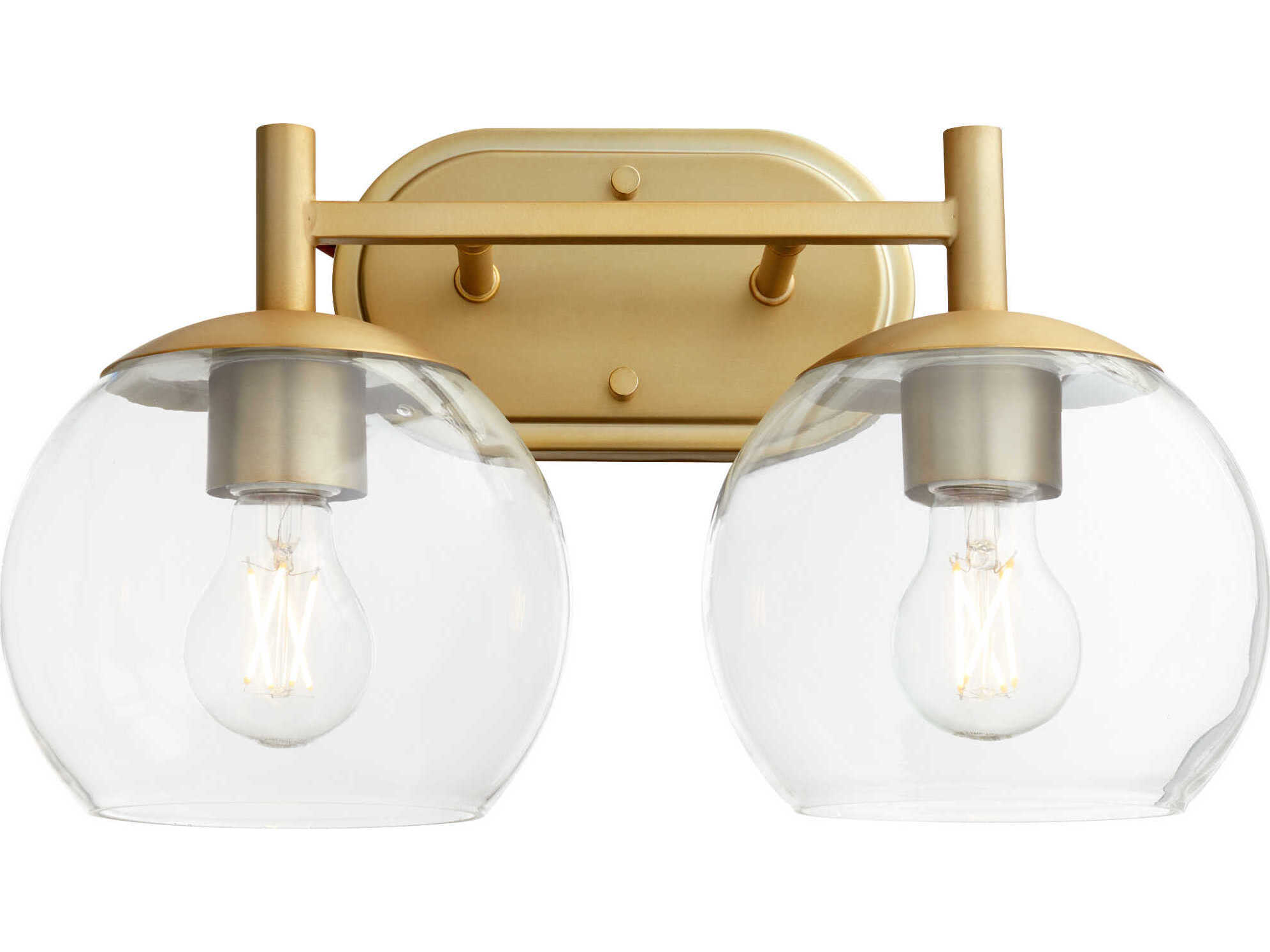 Quorum Lyon 2-Light Aged Brass Vanity Light
