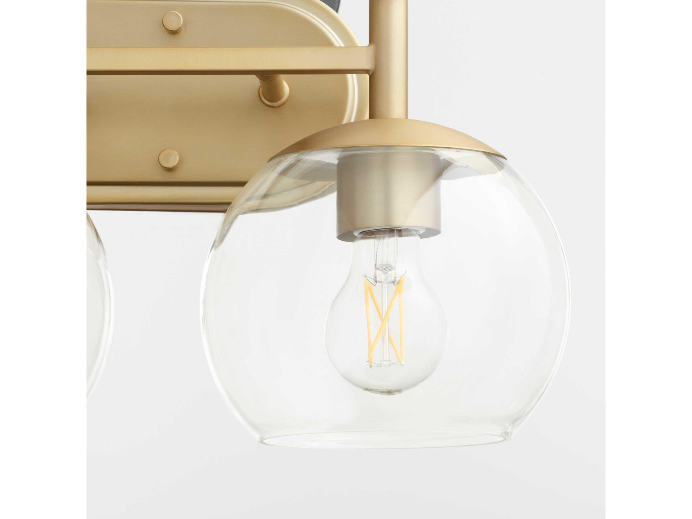 Quorum Lyon 2-Light Aged Brass Vanity Light