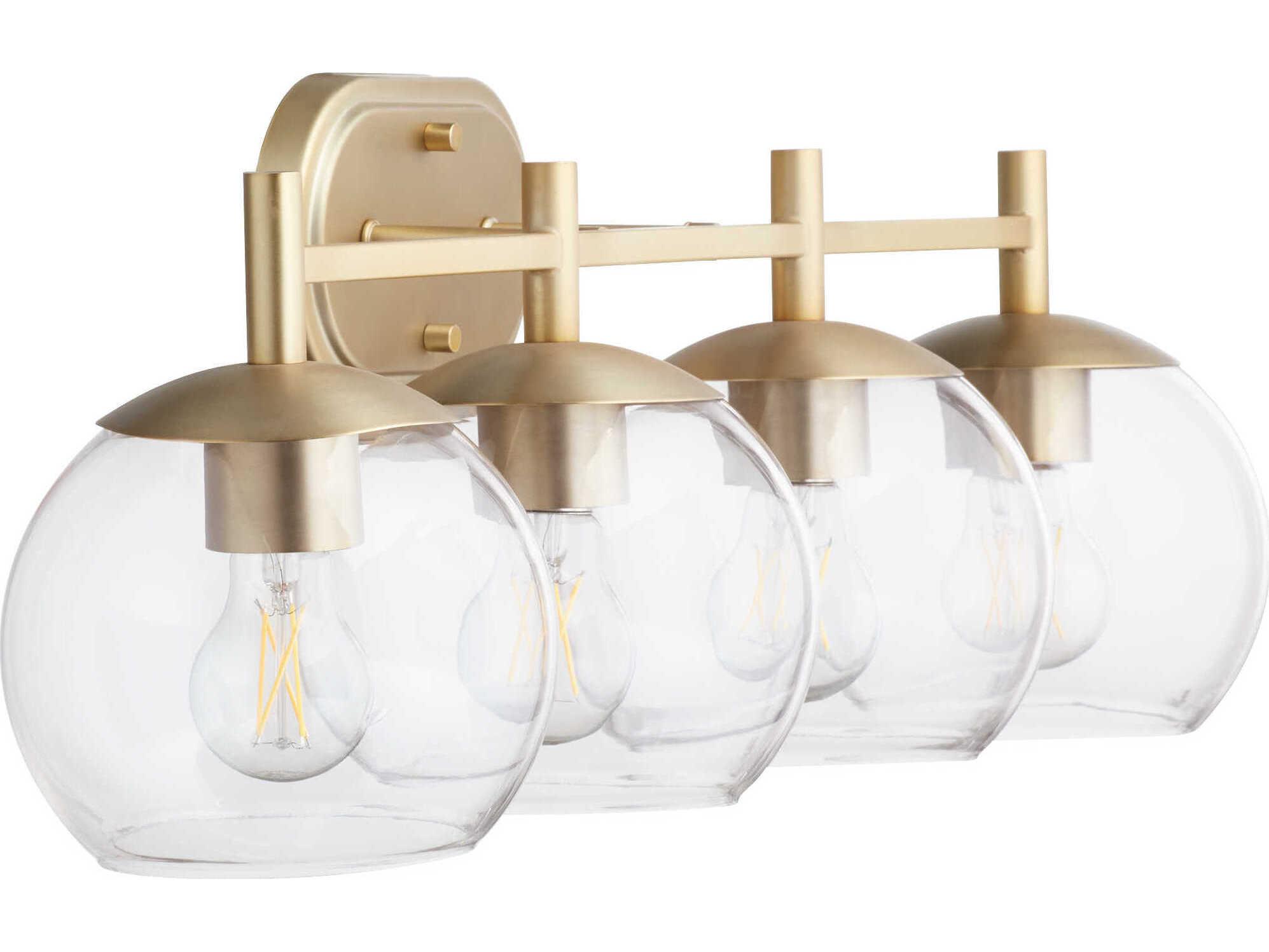Quorum Lyon 4-Light Aged Brass Vanity Light