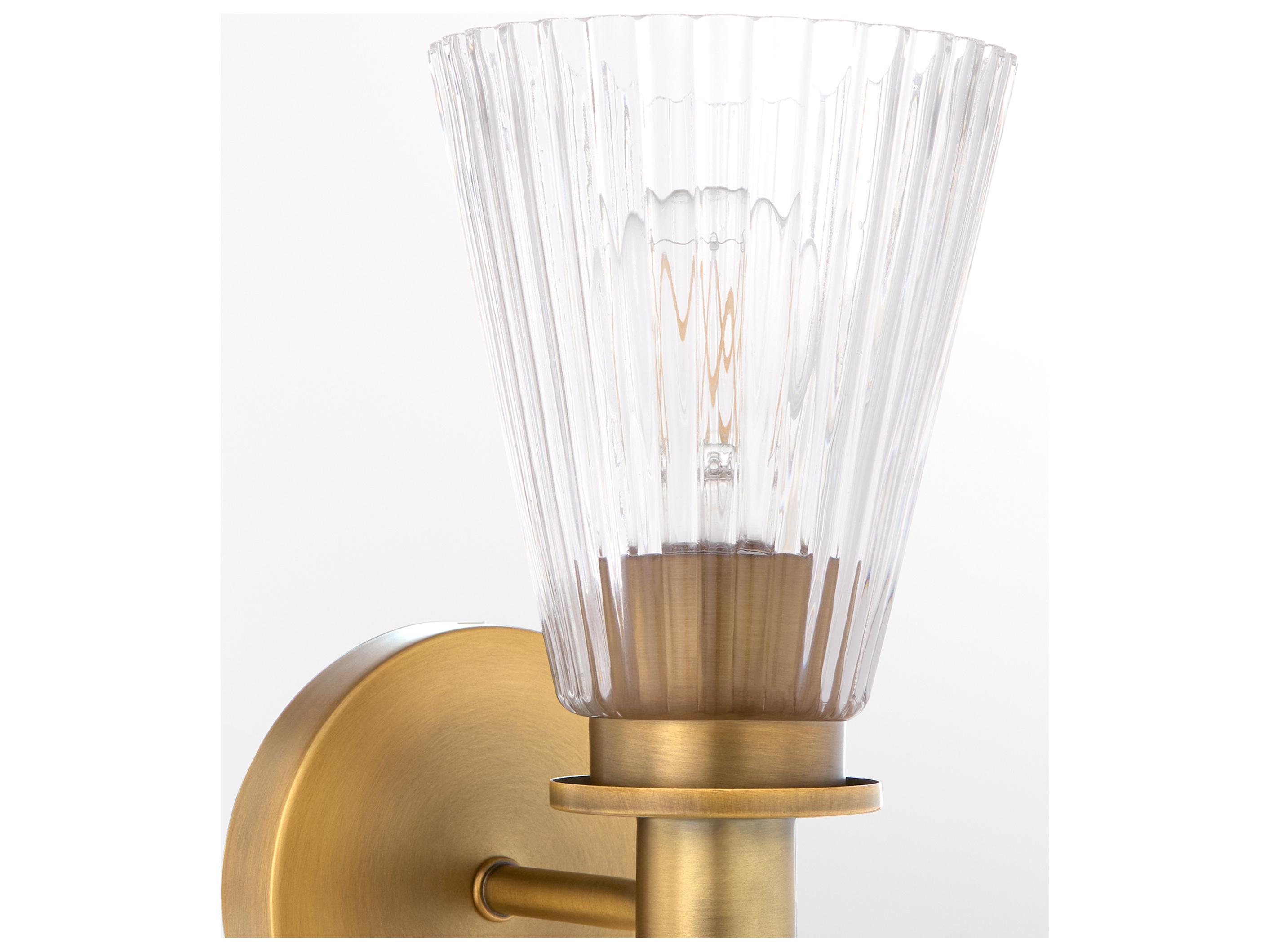 Quorum Lawton 1-Light Brushed Brass Wall Sconce