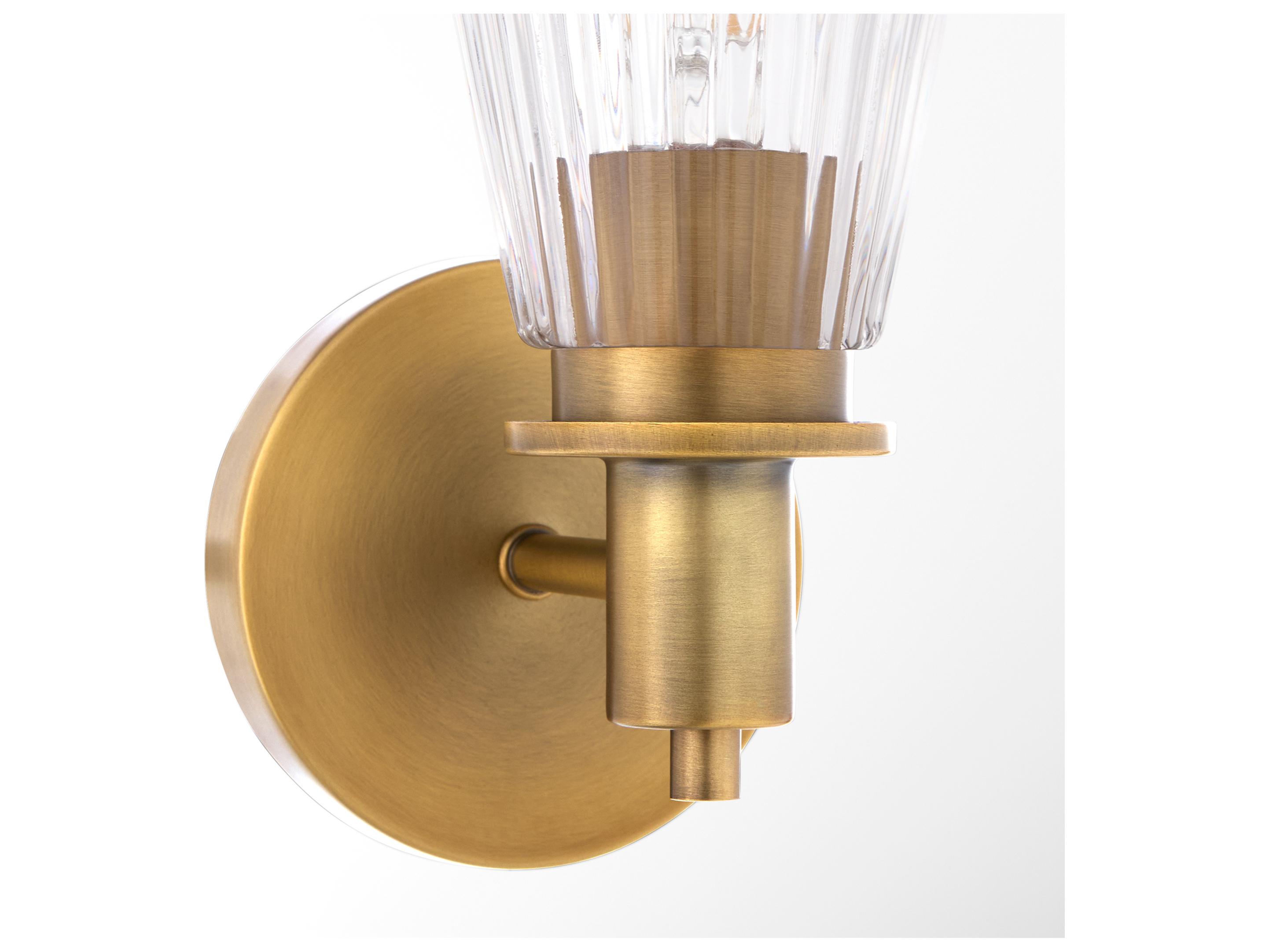 Quorum Lawton 1-Light Brushed Brass Wall Sconce