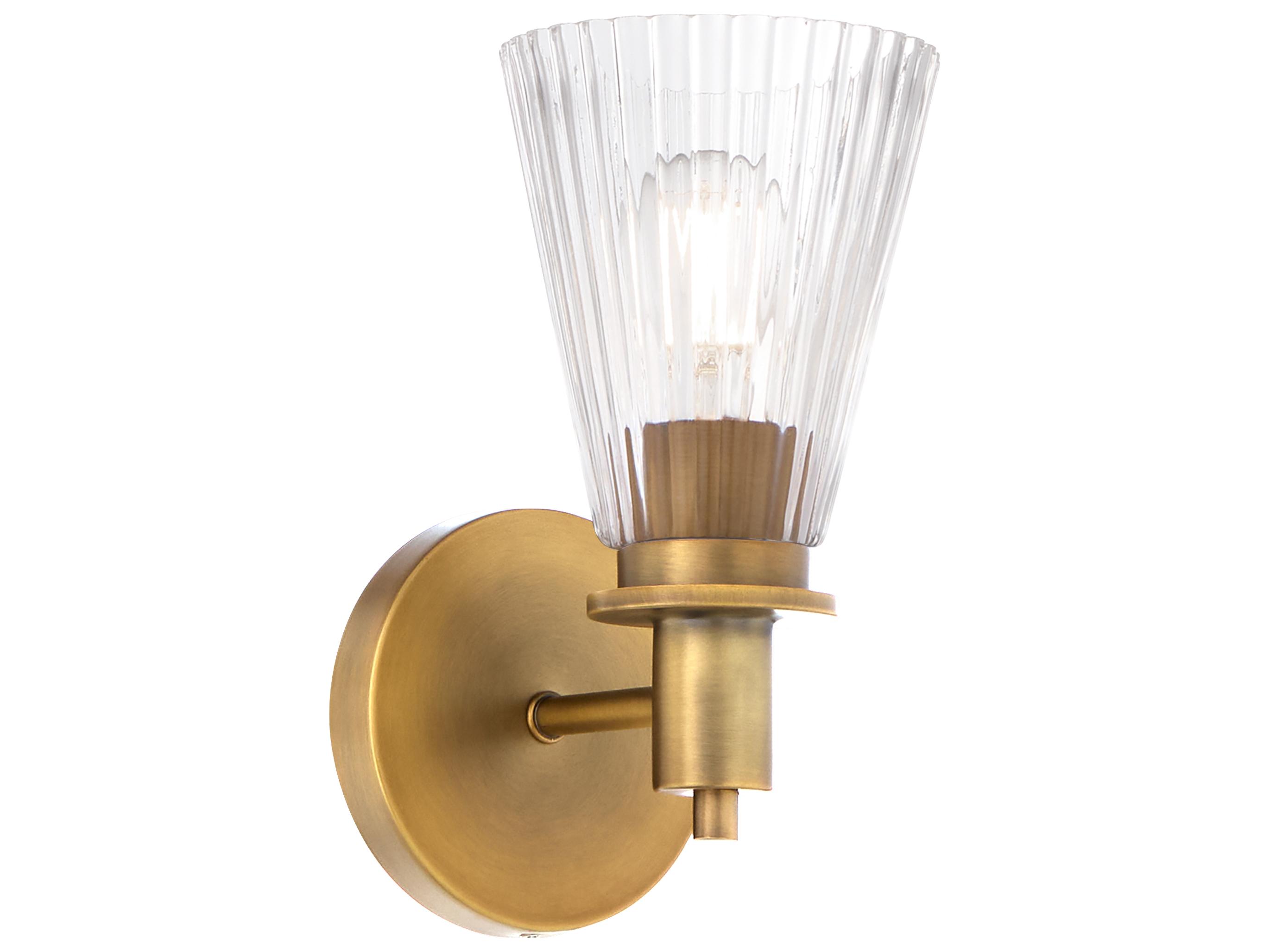 Quorum Lawton 1-Light Brushed Brass Wall Sconce