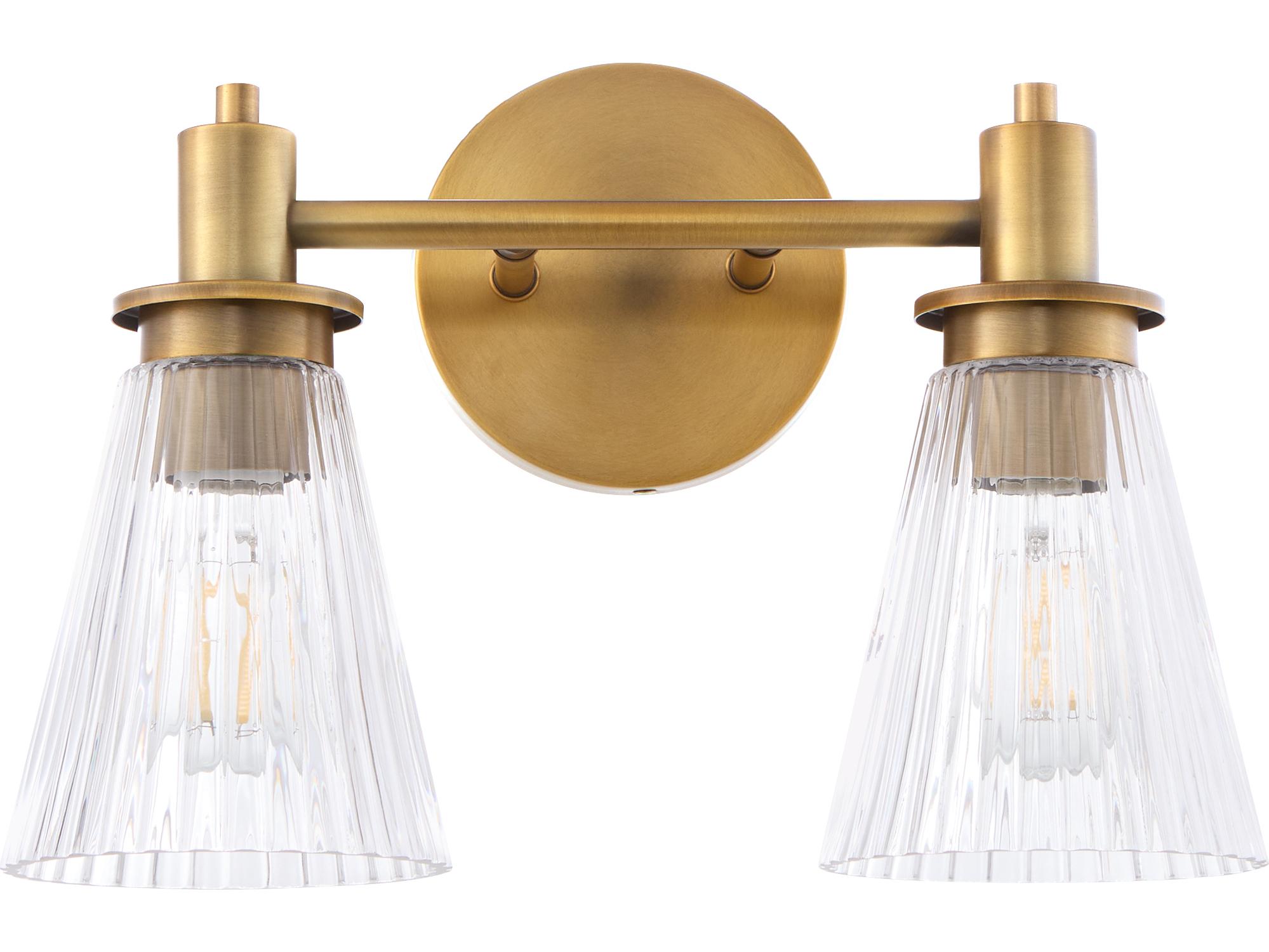 Quorum Lawton 2-Light Brushed Brass Vanity Light