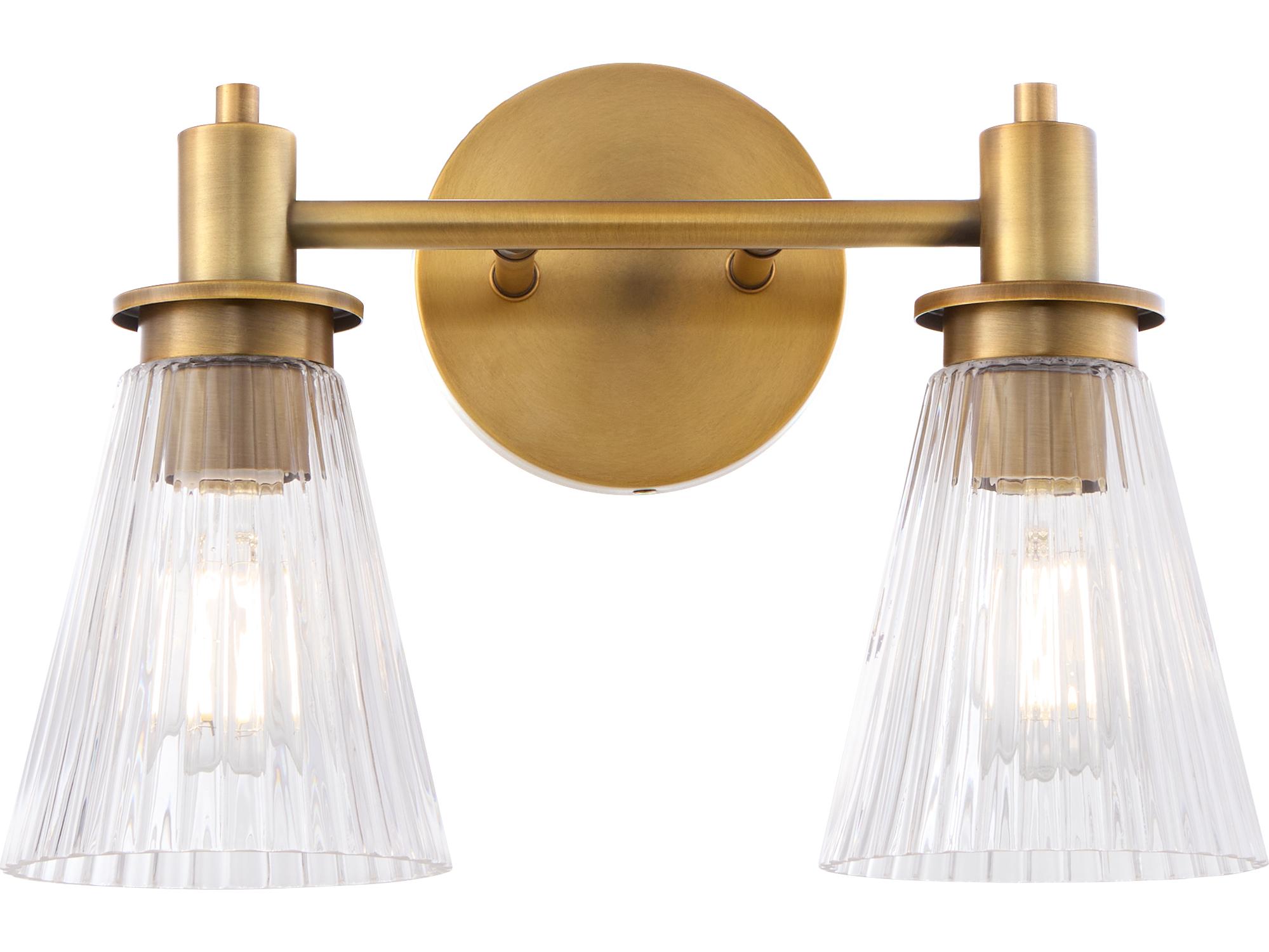 Quorum Lawton 2-Light Brushed Brass Vanity Light