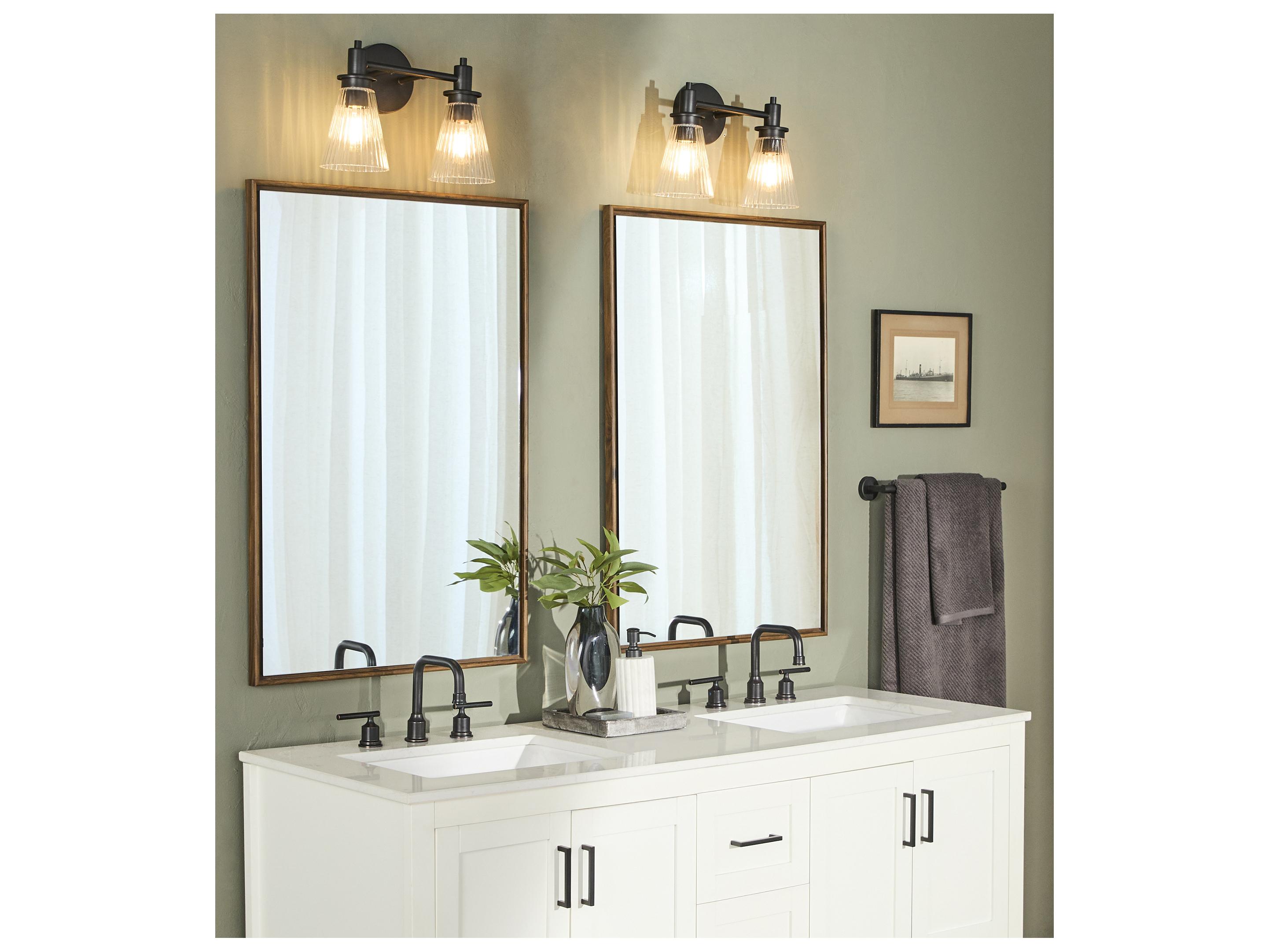 Quorum Lawton 2-Light Matte Black Vanity Light