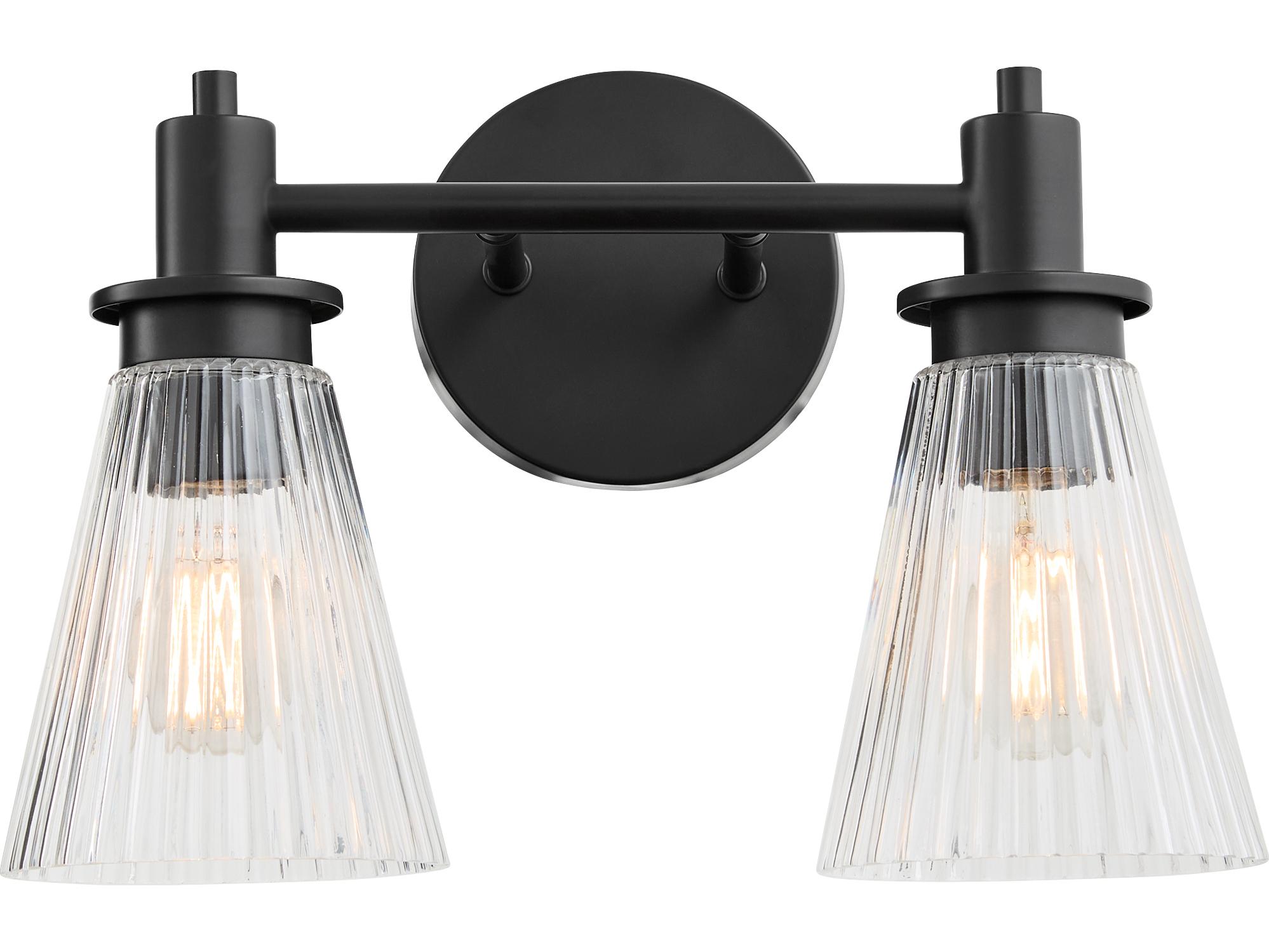 Quorum Lawton 2-Light Matte Black Vanity Light