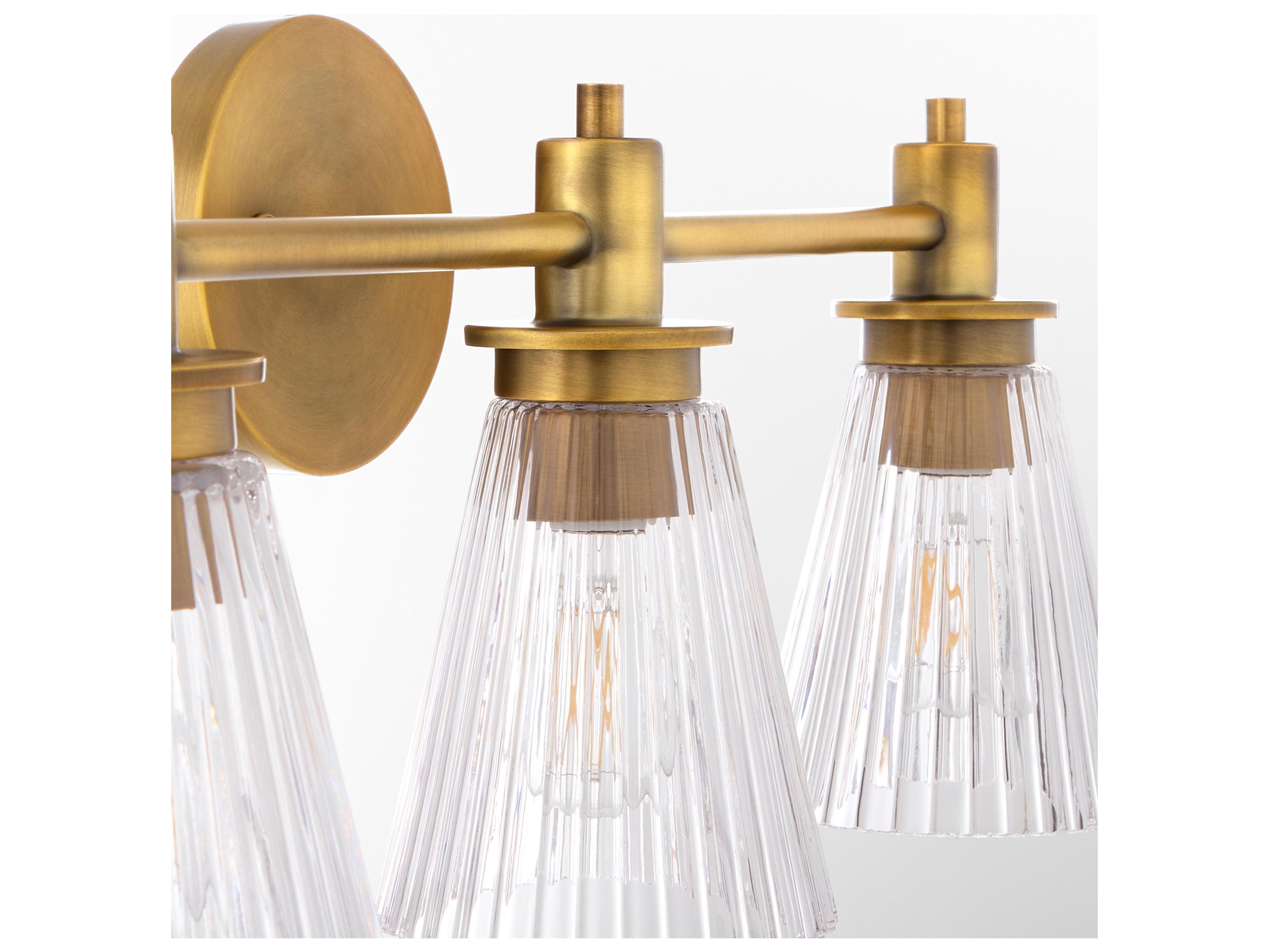 Quorum Lawton 3-Light Brushed Brass Vanity Light