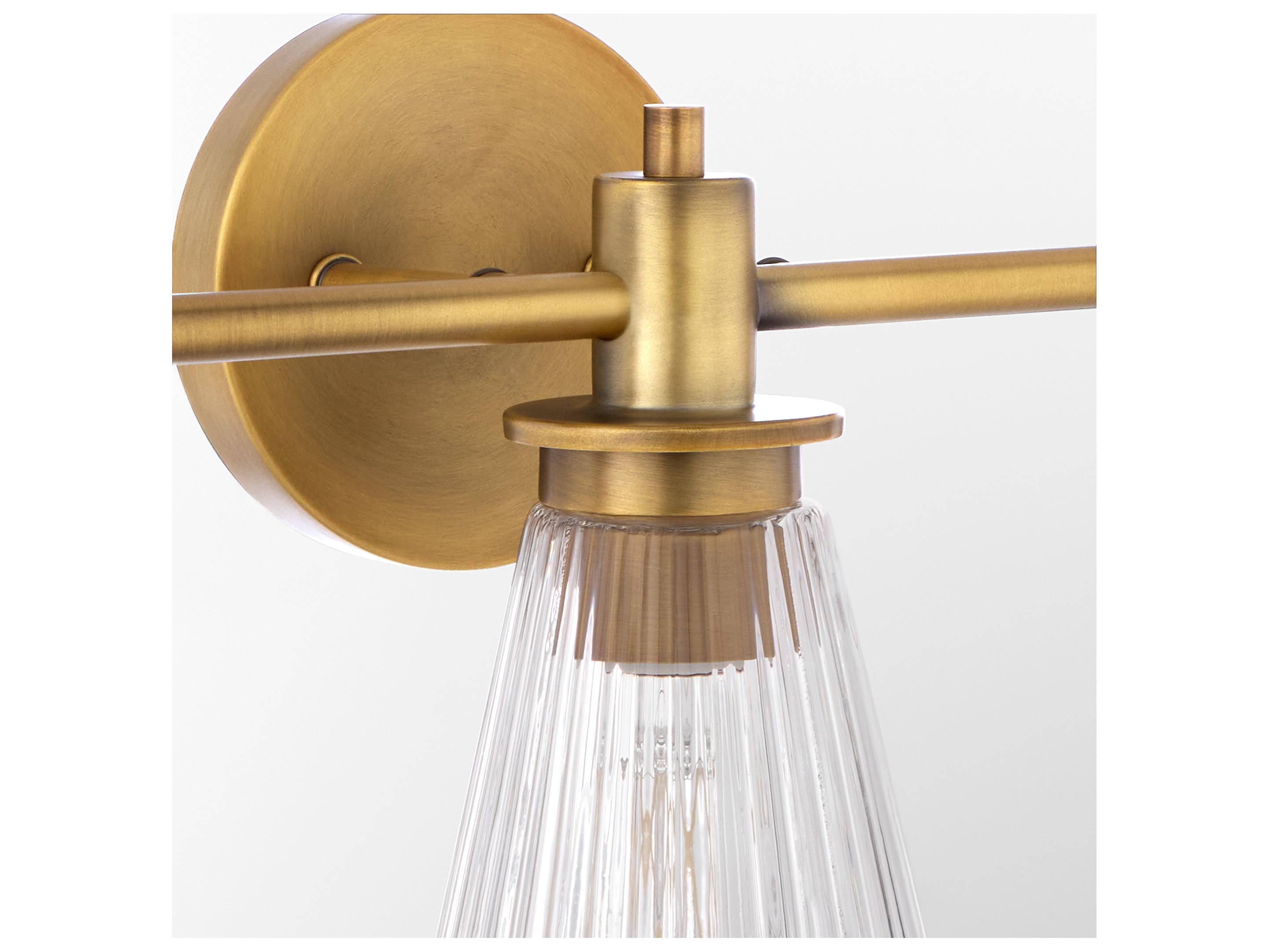 Quorum Lawton 3-Light Brushed Brass Vanity Light