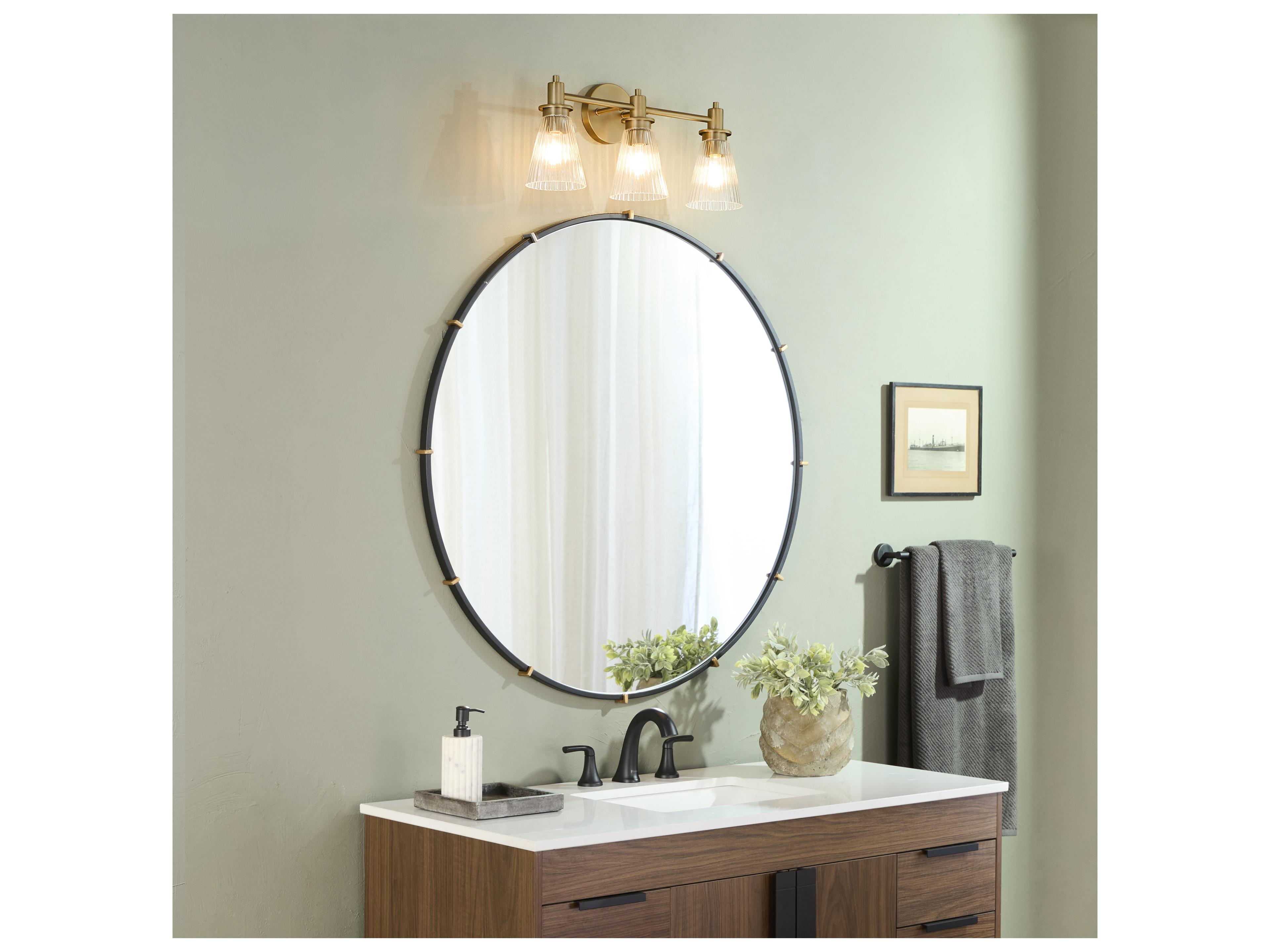 Quorum Lawton 3-Light Brushed Brass Vanity Light