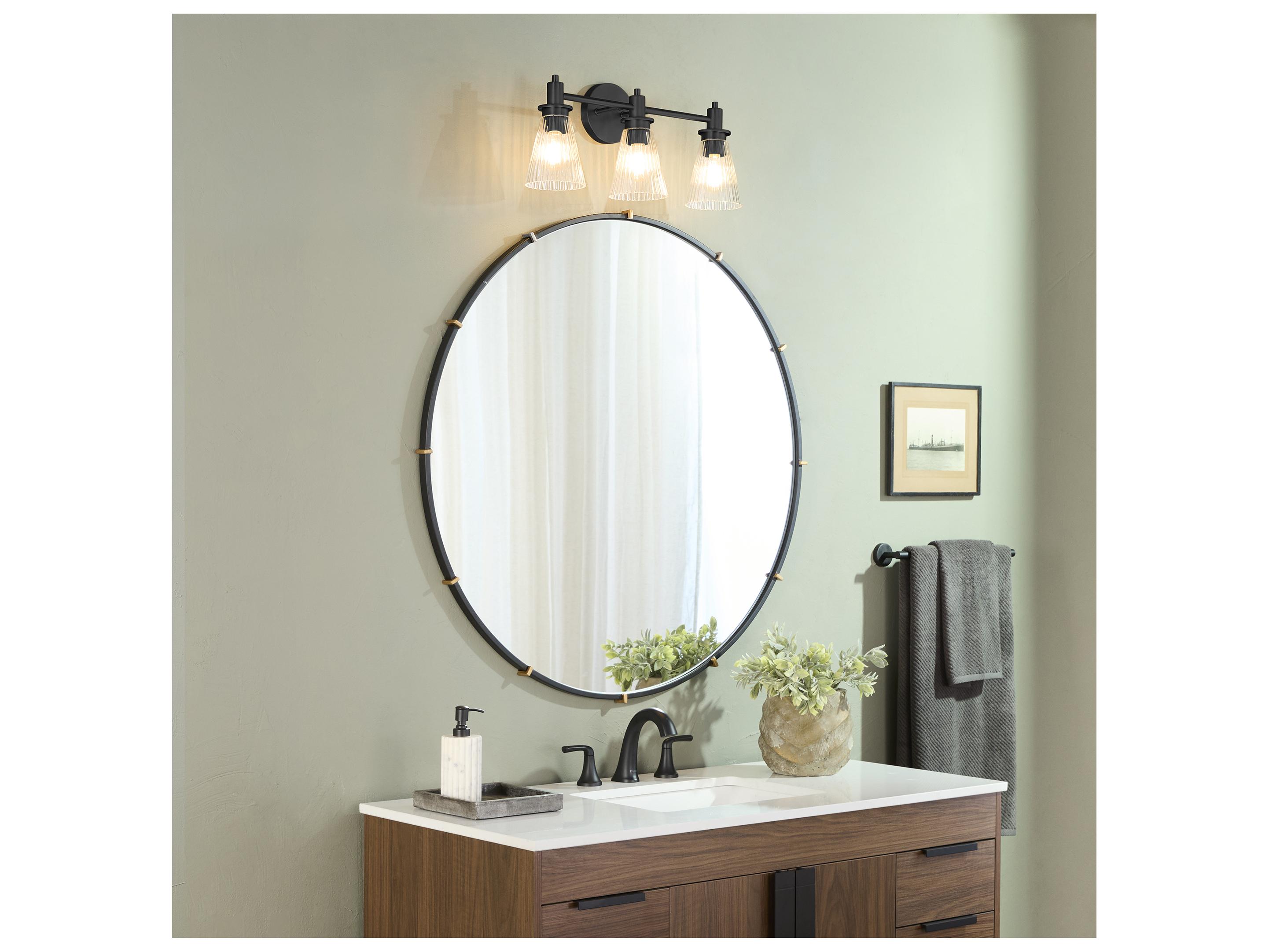 Quorum Lawton 3-Light Matte Black Vanity Light
