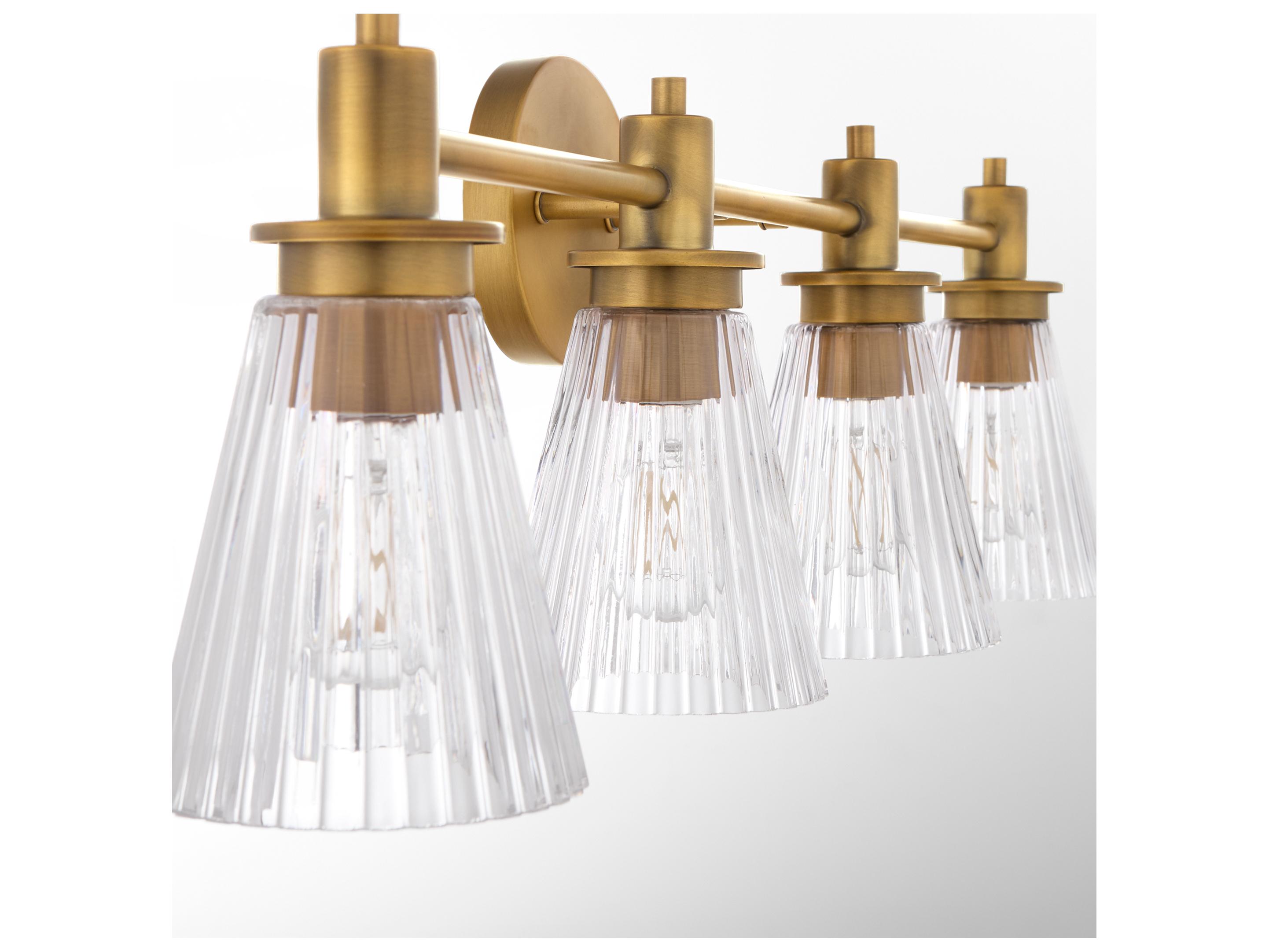 Quorum Lawton 4-Light Brushed Brass Vanity Light
