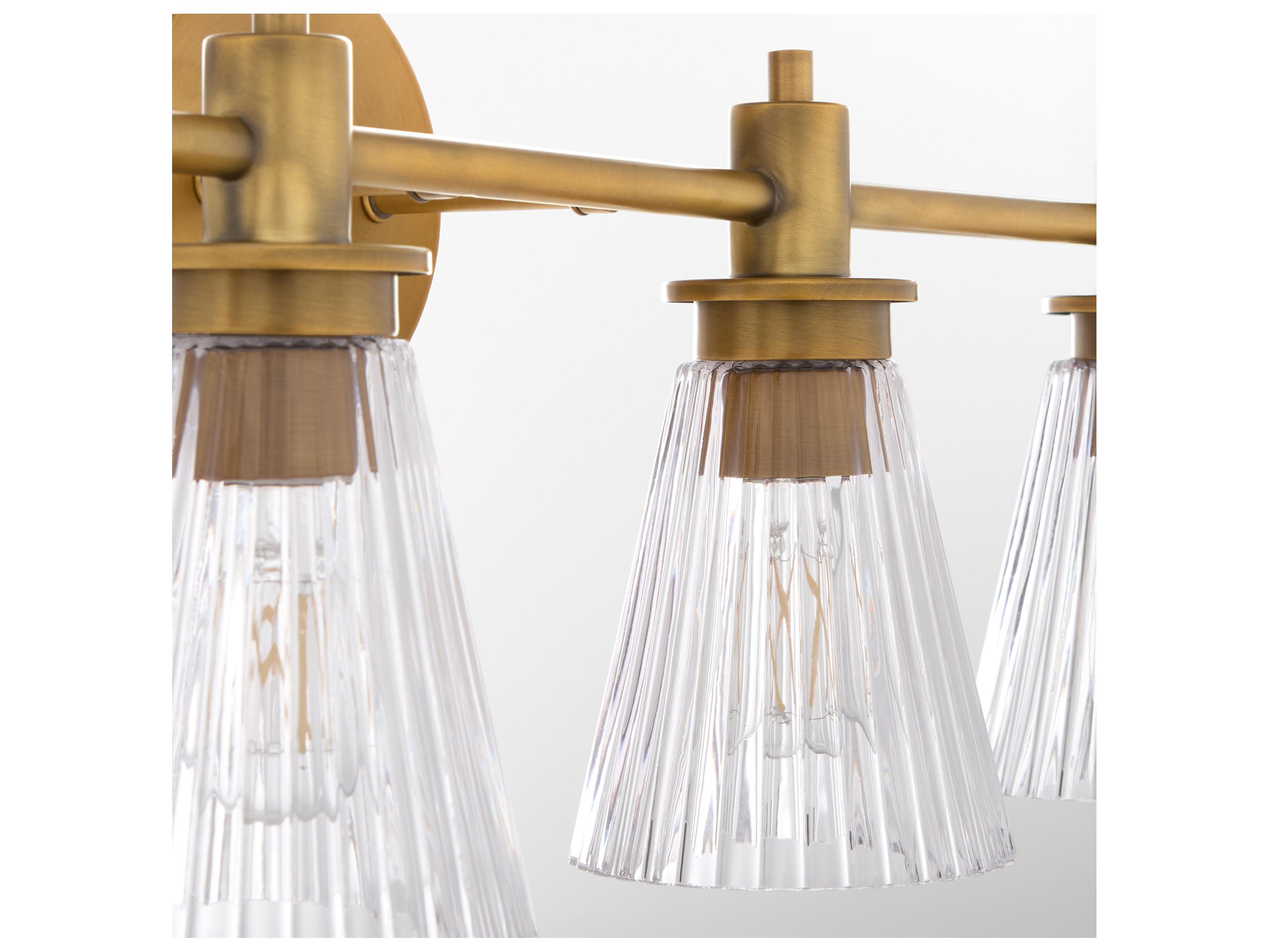 Quorum Lawton 4-Light Brushed Brass Vanity Light