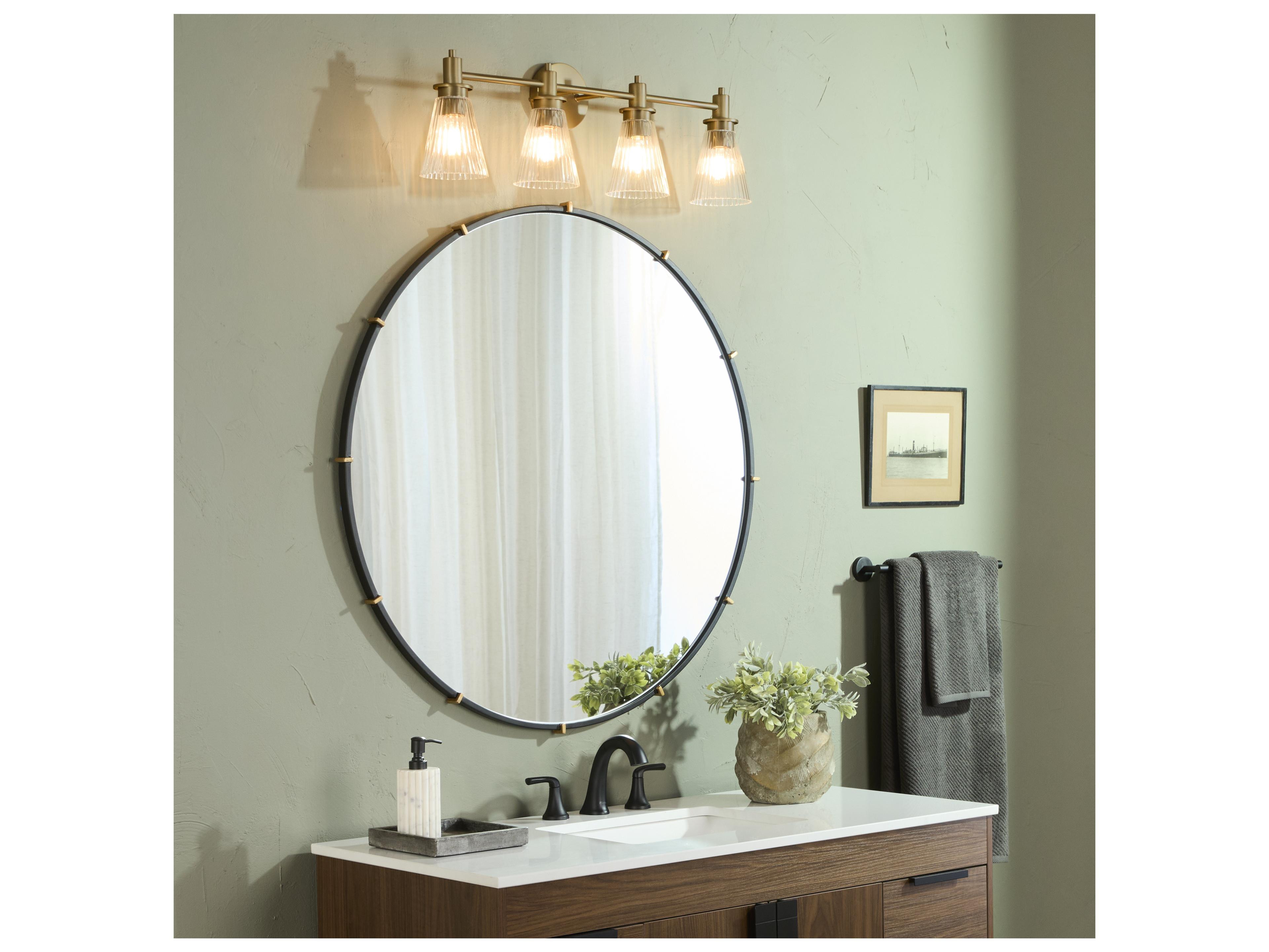 Quorum Lawton 4-Light Brushed Brass Vanity Light