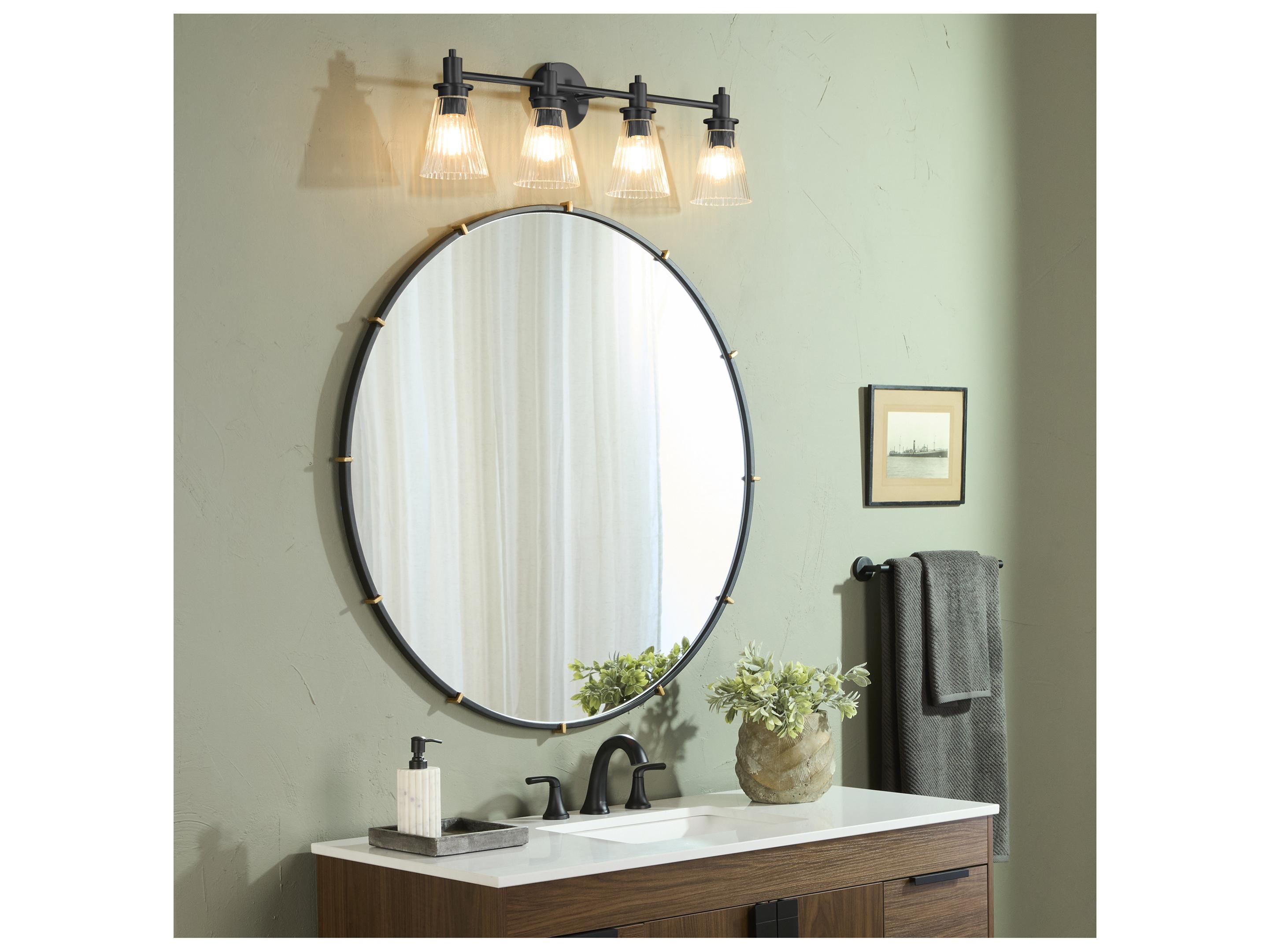 Quorum Lawton 4-Light Matte Black Vanity Light