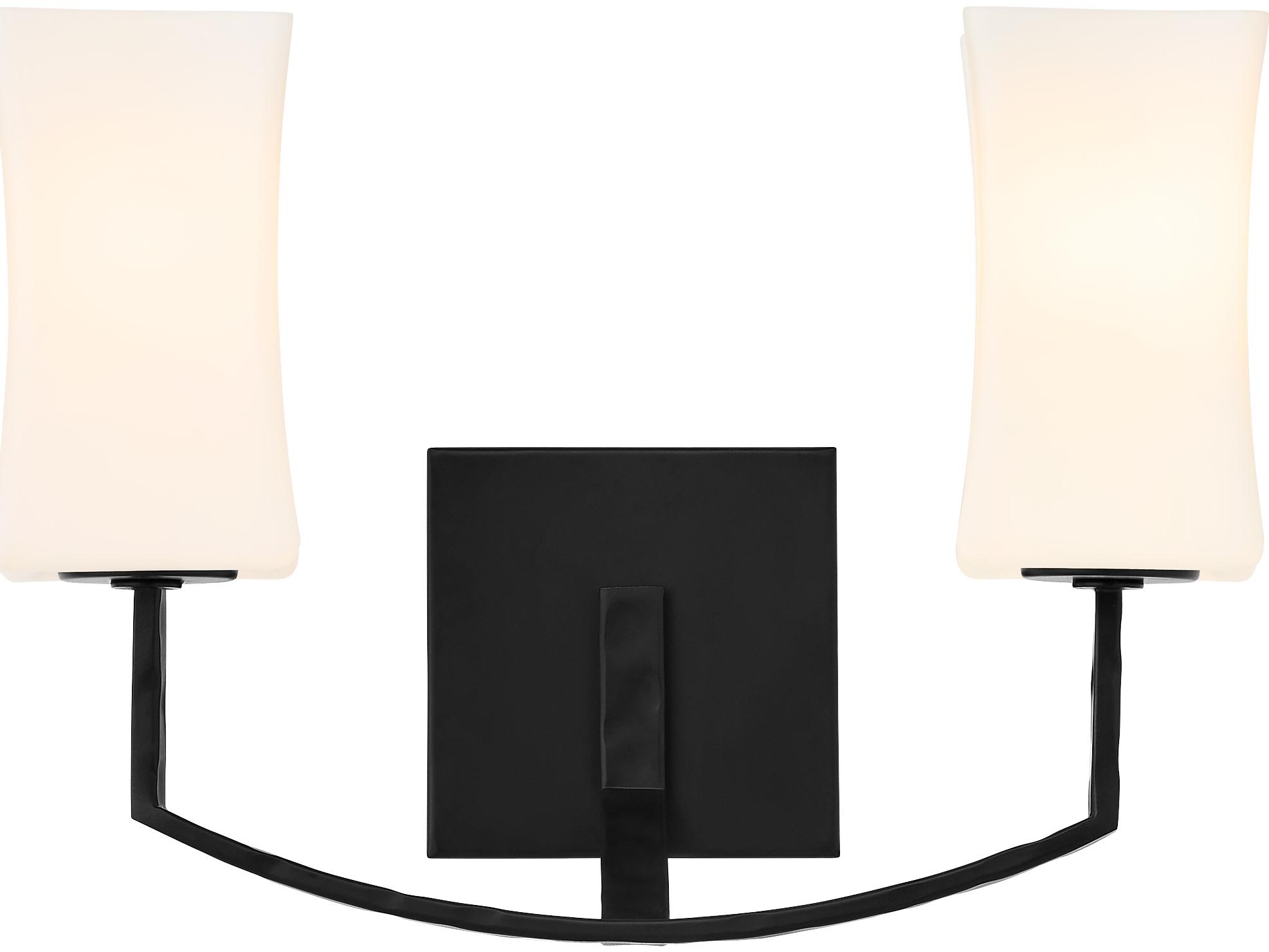 Quorum Ayala 2-Light Matte Black Wall Sconce