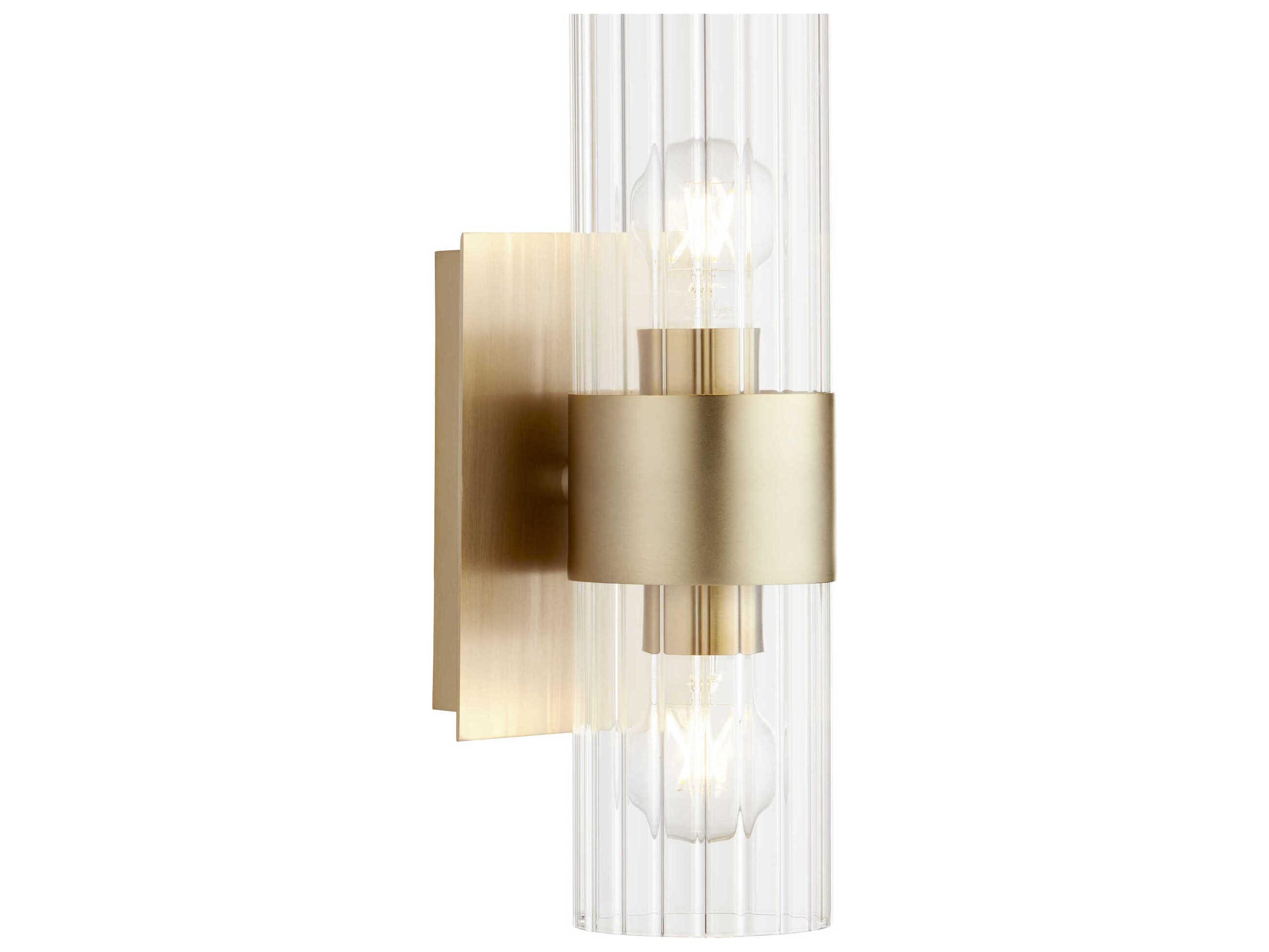 Quorum 2-Light Aged Brass Wall Sconce