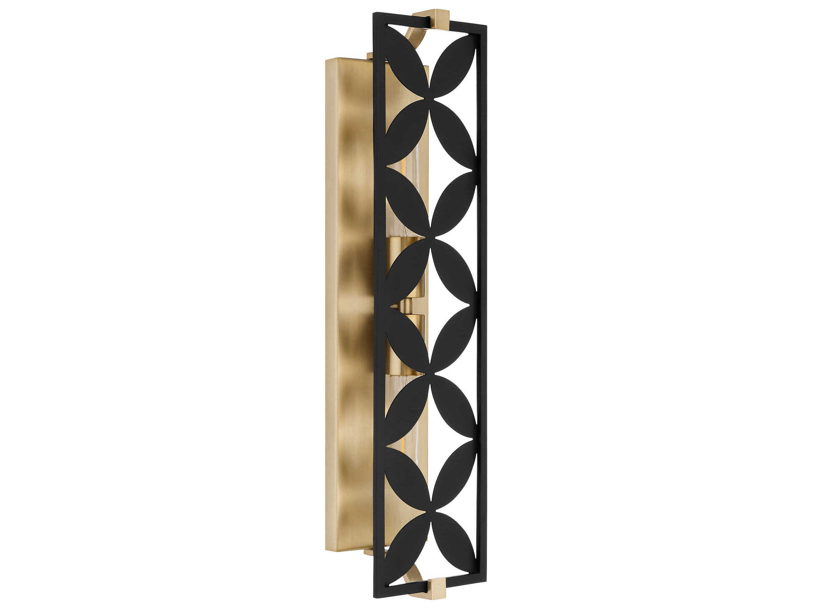 Quorum Mariposa 2-Light Matte Black Aged Brass Vanity Light