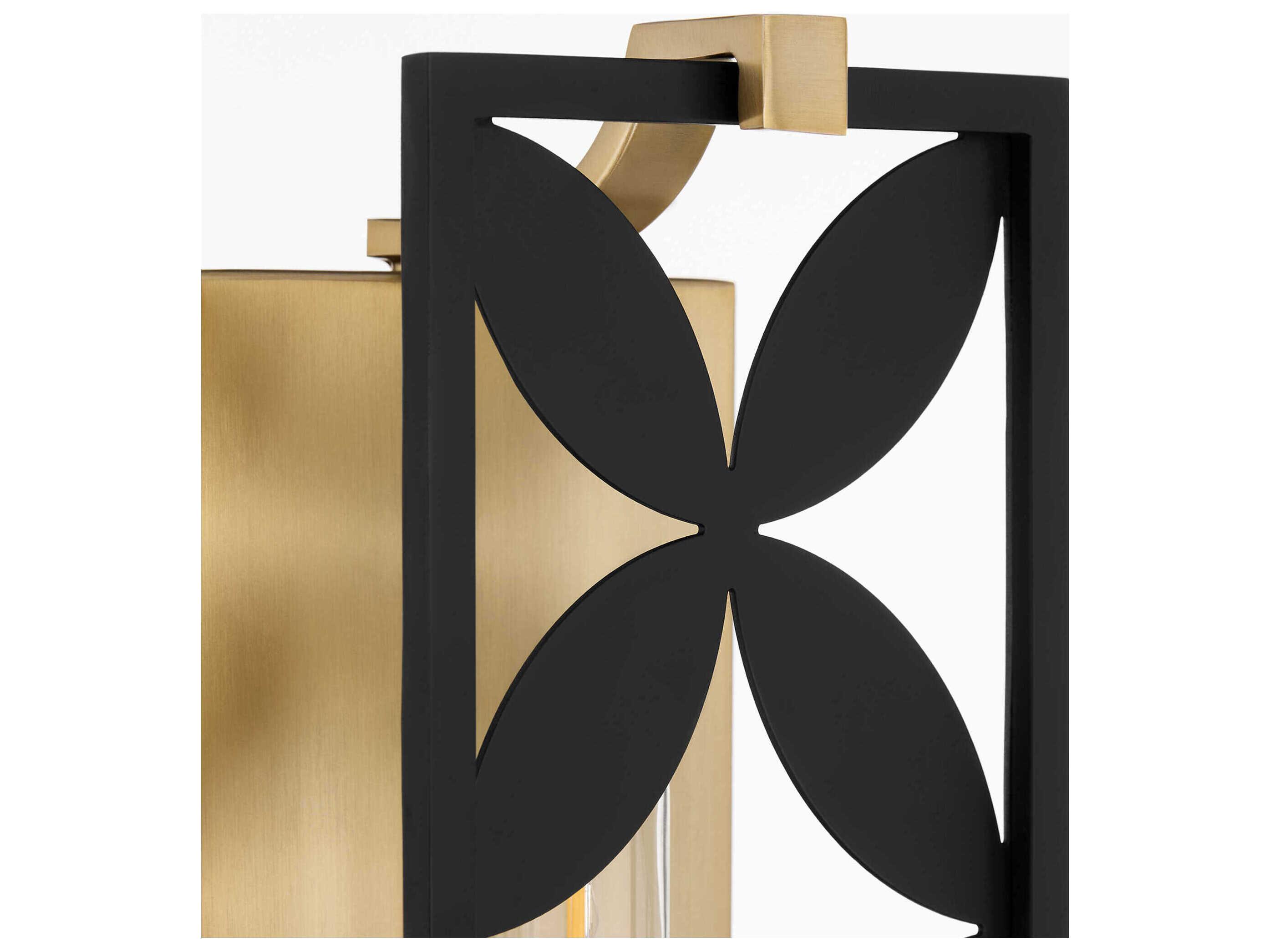 Quorum Mariposa 2-Light Matte Black Aged Brass Vanity Light