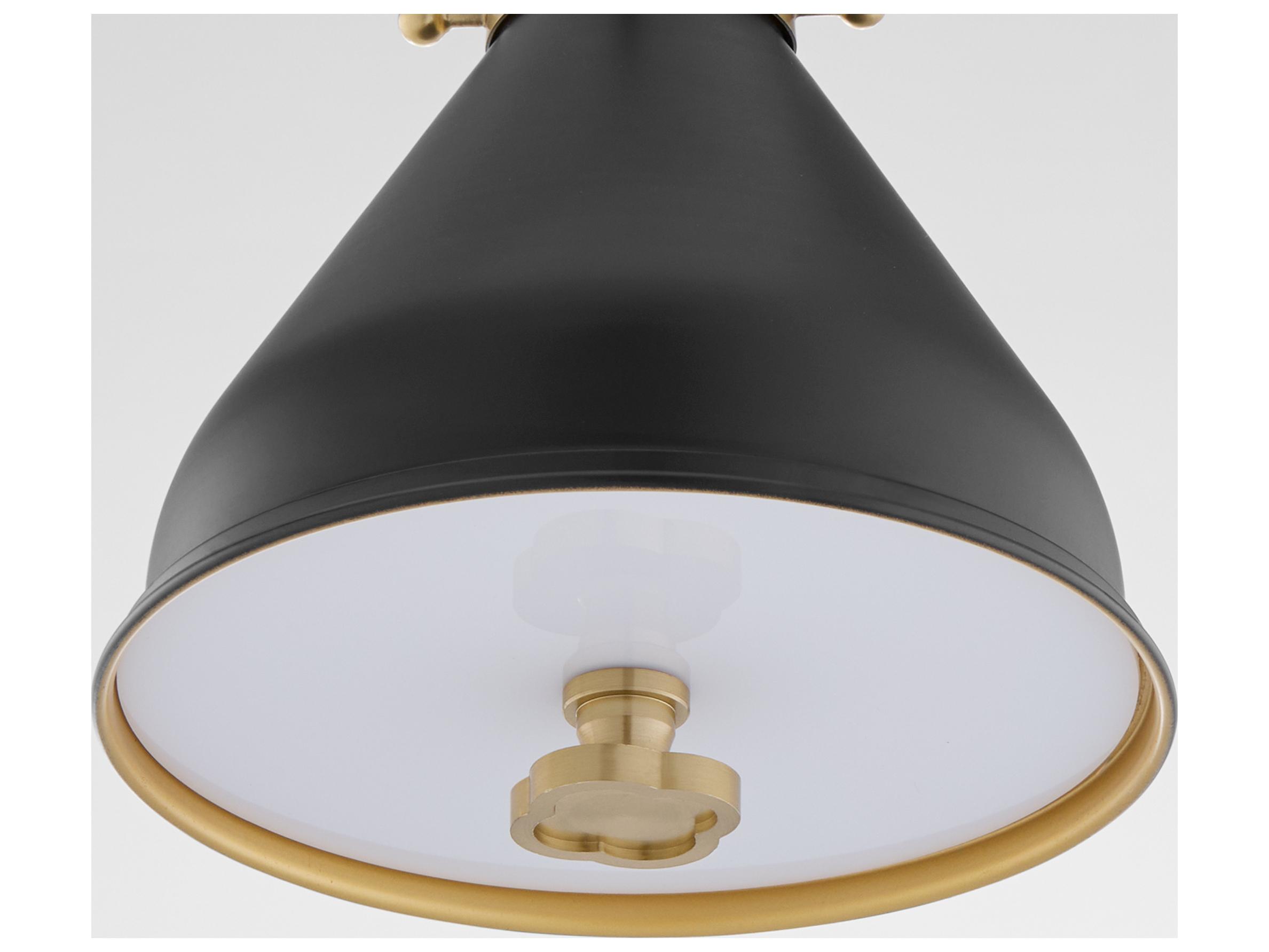 Quorum Bonnel 1-Light Matte Black Aged Brass Wall Sconce