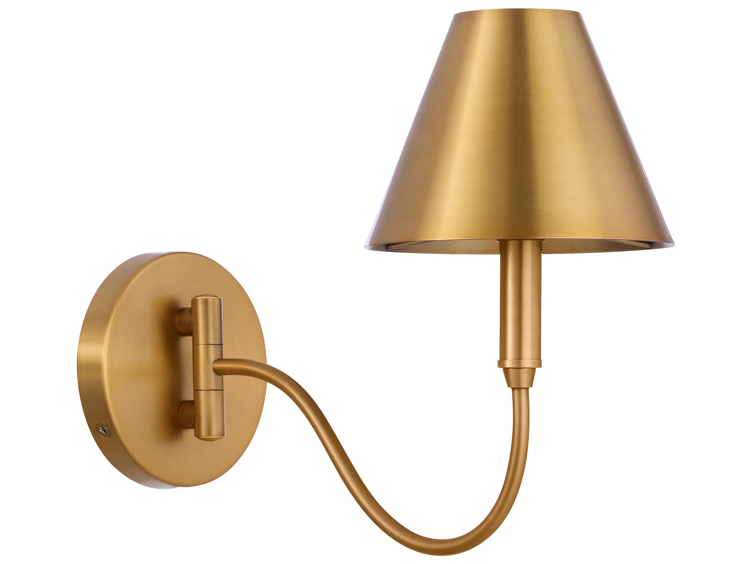 Quorum Waltz 1-Light Brushed Brass Swing Wall Sconce