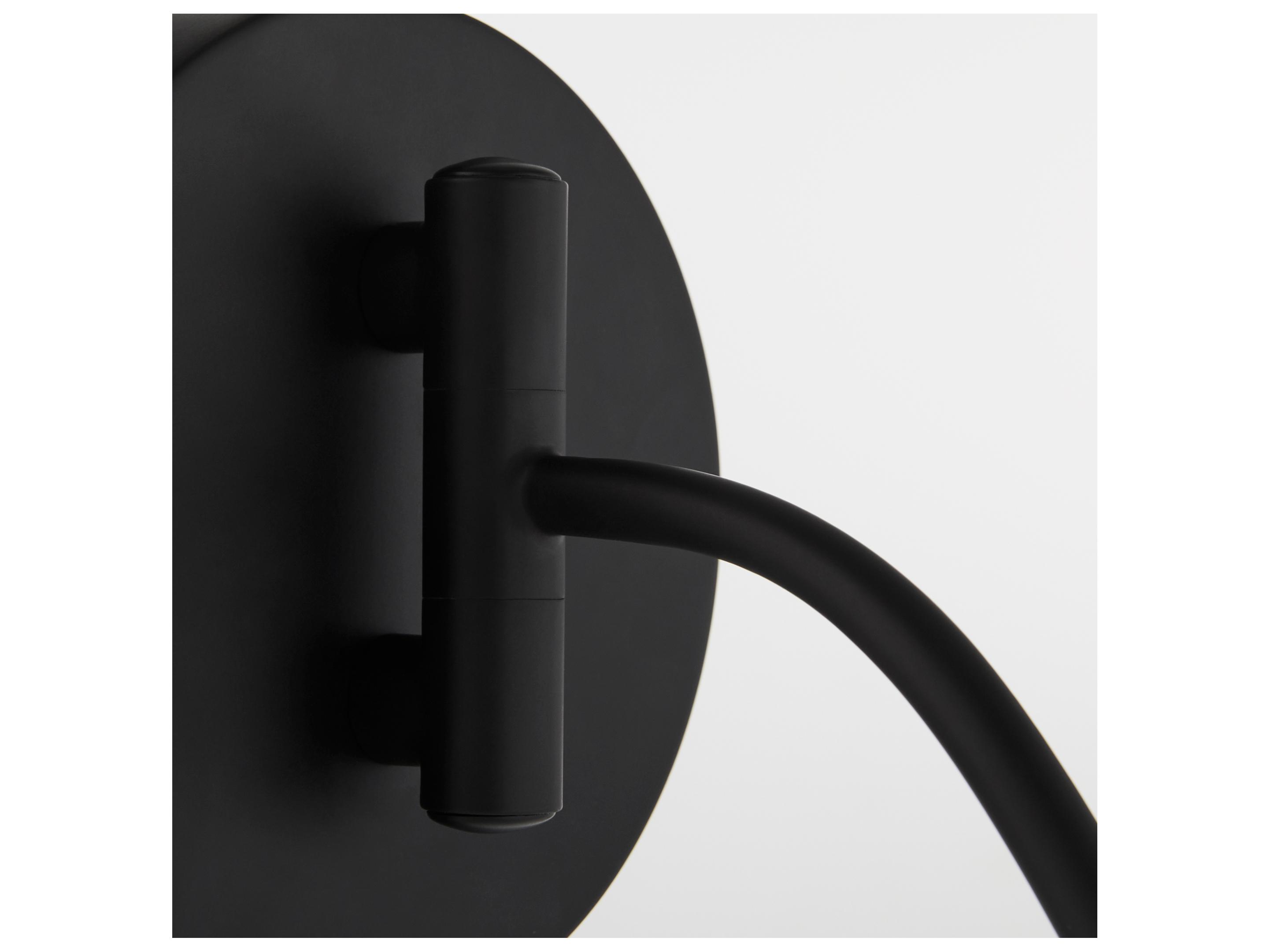 Quorum Waltz 1-Light Matte Black Swing Wall Sconce