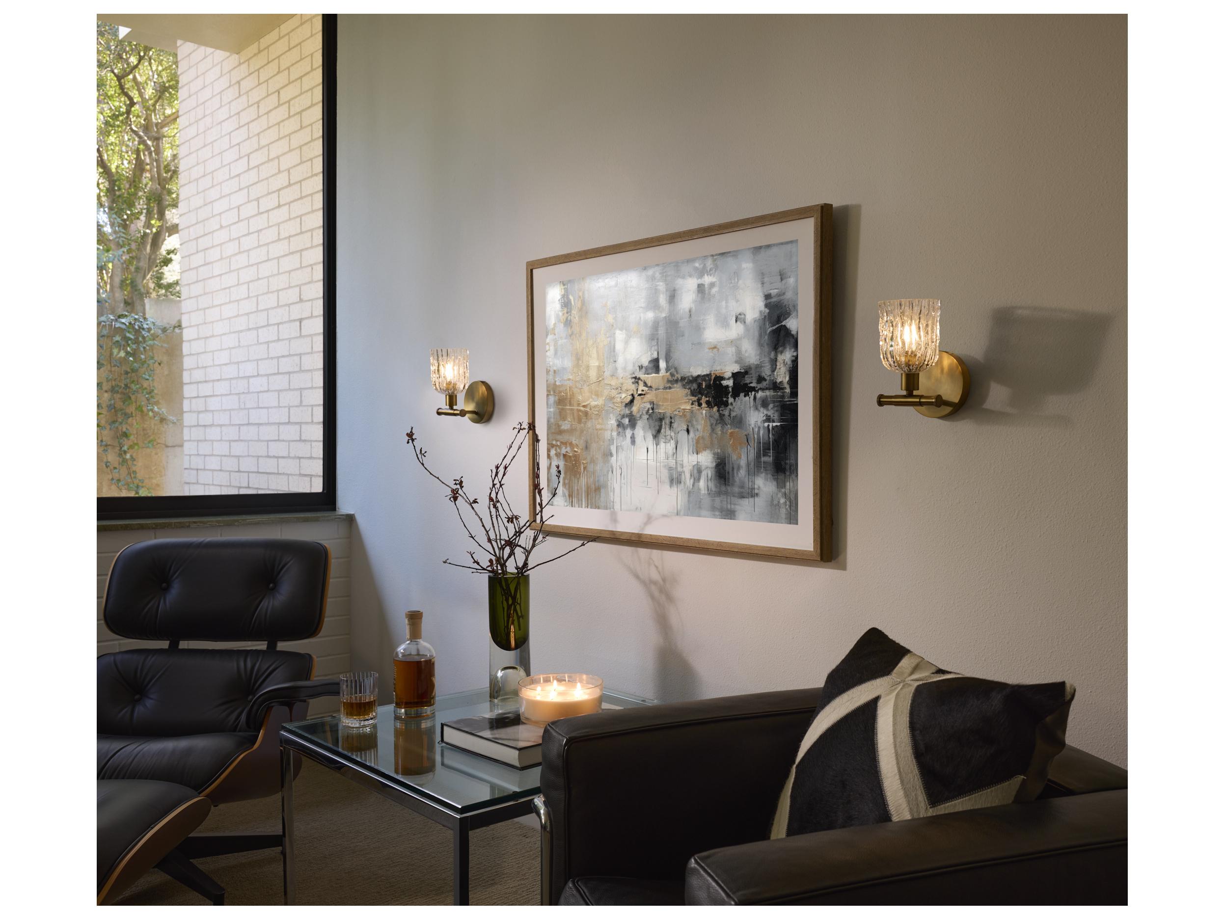 Quorum Meriam 1-Light Brushed Brass Wall Sconce