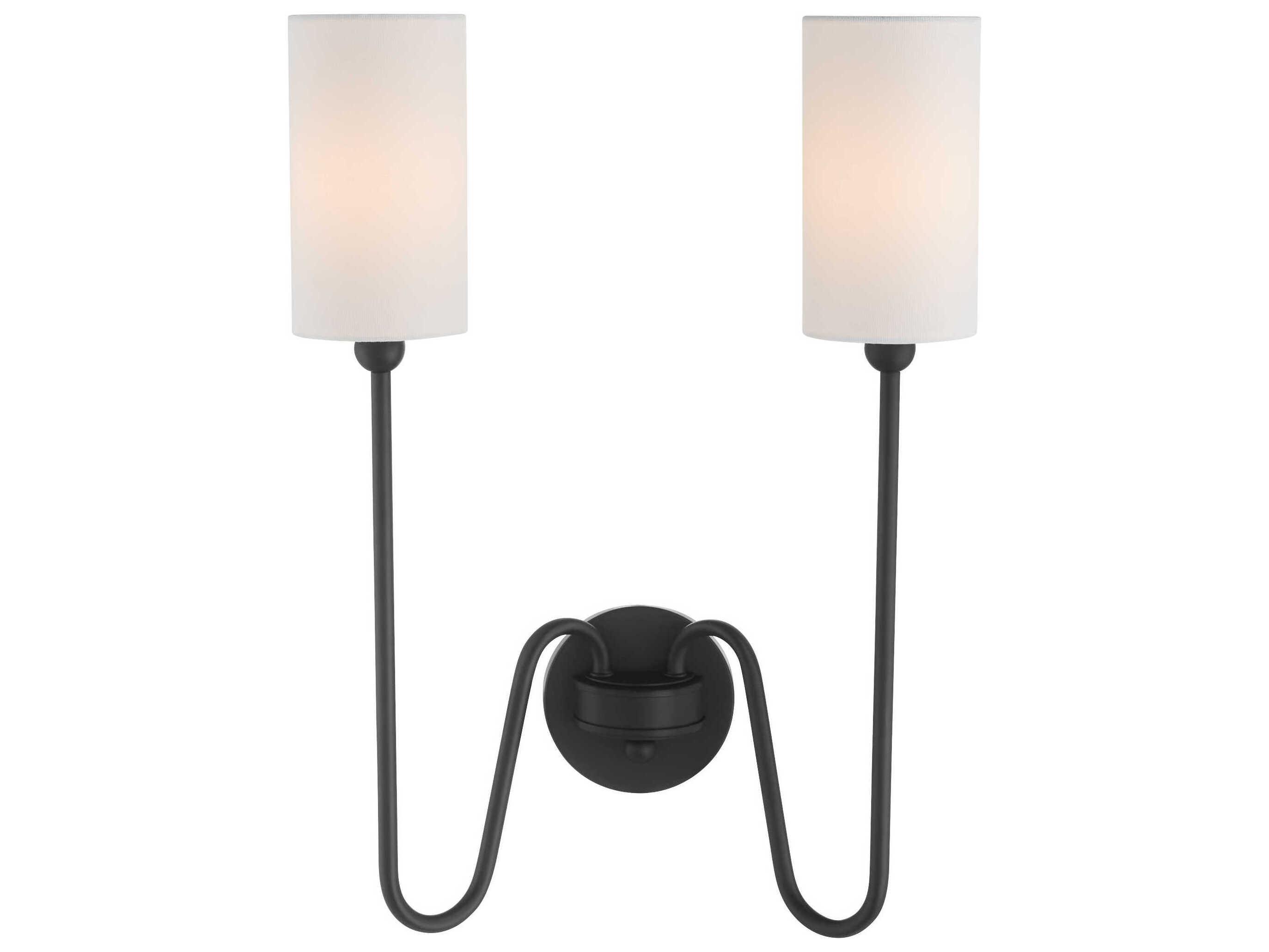 Quorum Charlotte 2-Light Matte Black Vanity Light