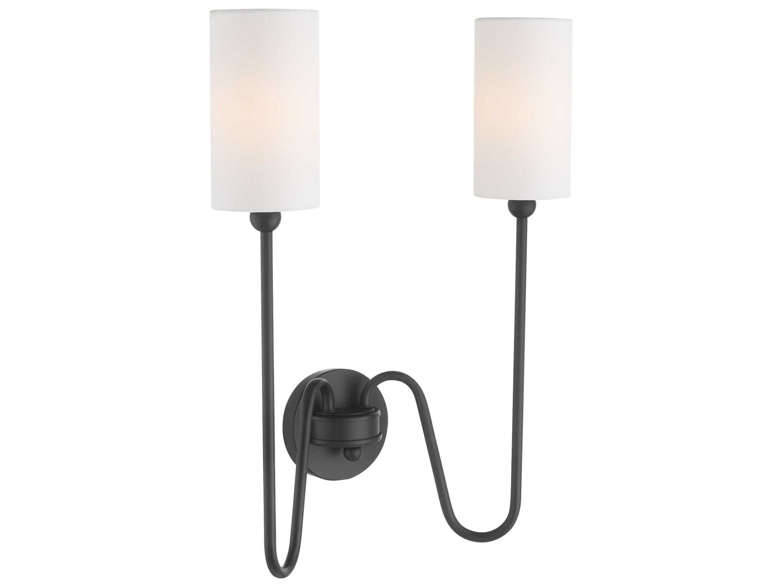 Quorum Charlotte 2-Light Matte Black Vanity Light
