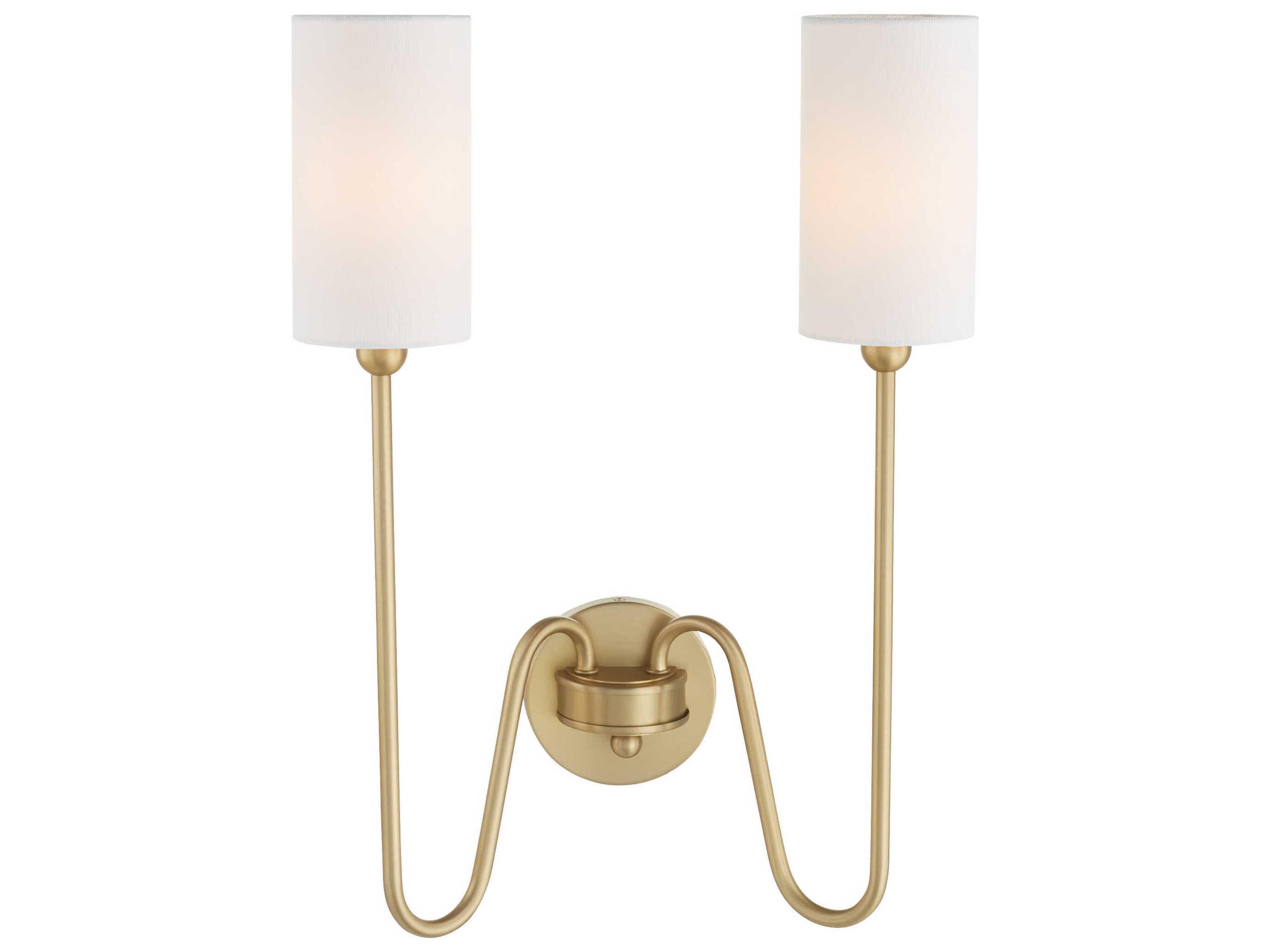 Quorum Charlotte 2-Light Aged Brass Vanity Light