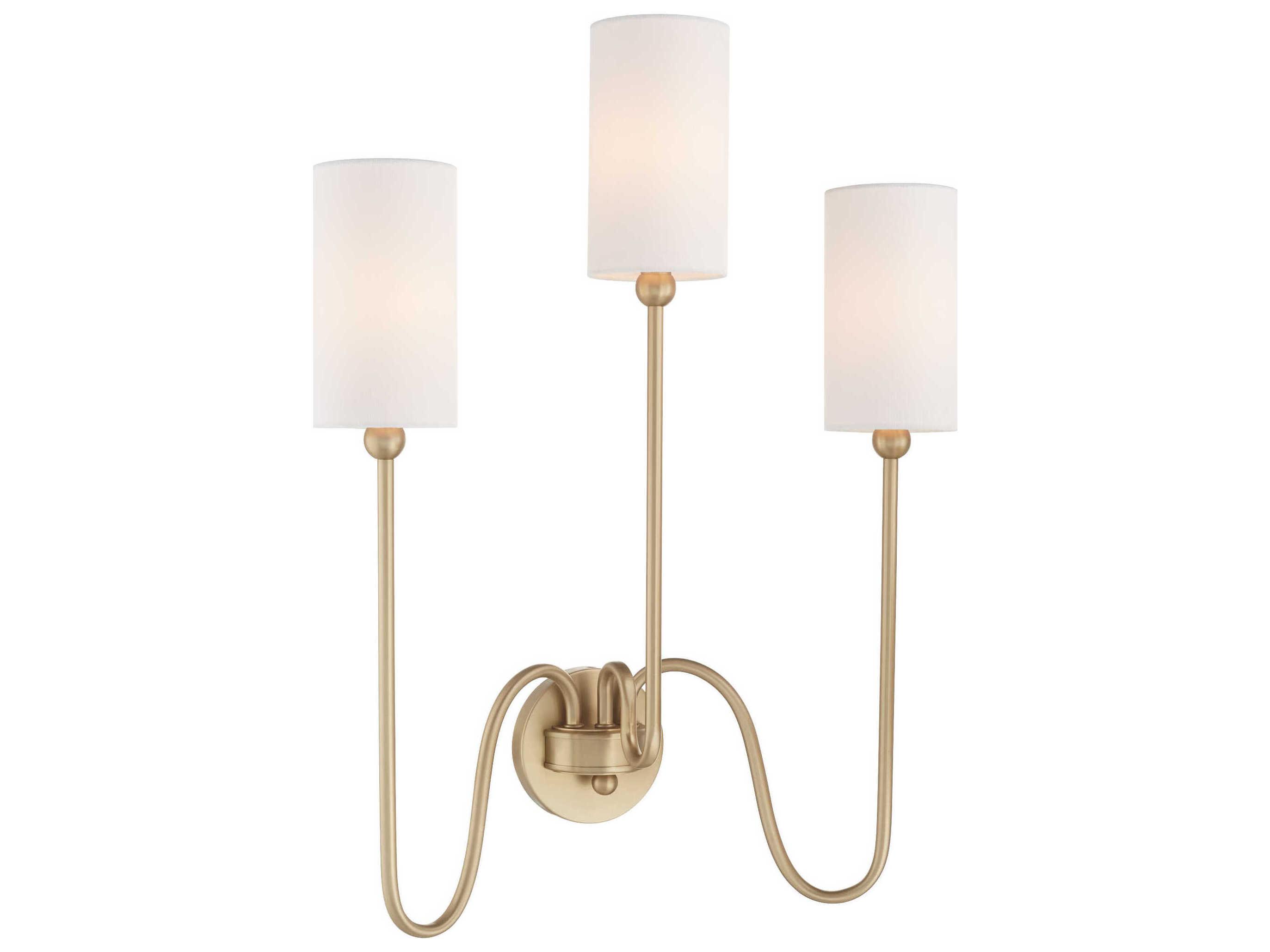 Quorum Charlotte 3-Light Aged Brass Vanity Light