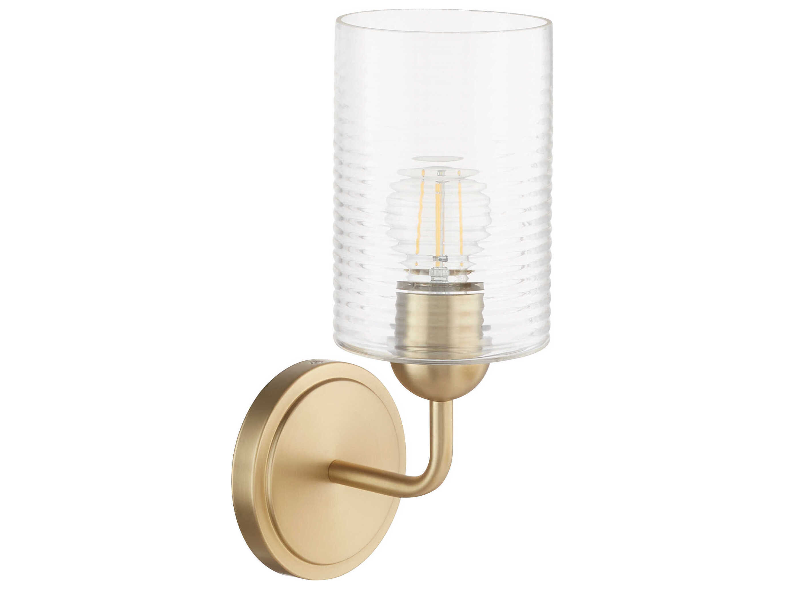Quorum Charlotte 1-Light Aged Brass Wall Sconce