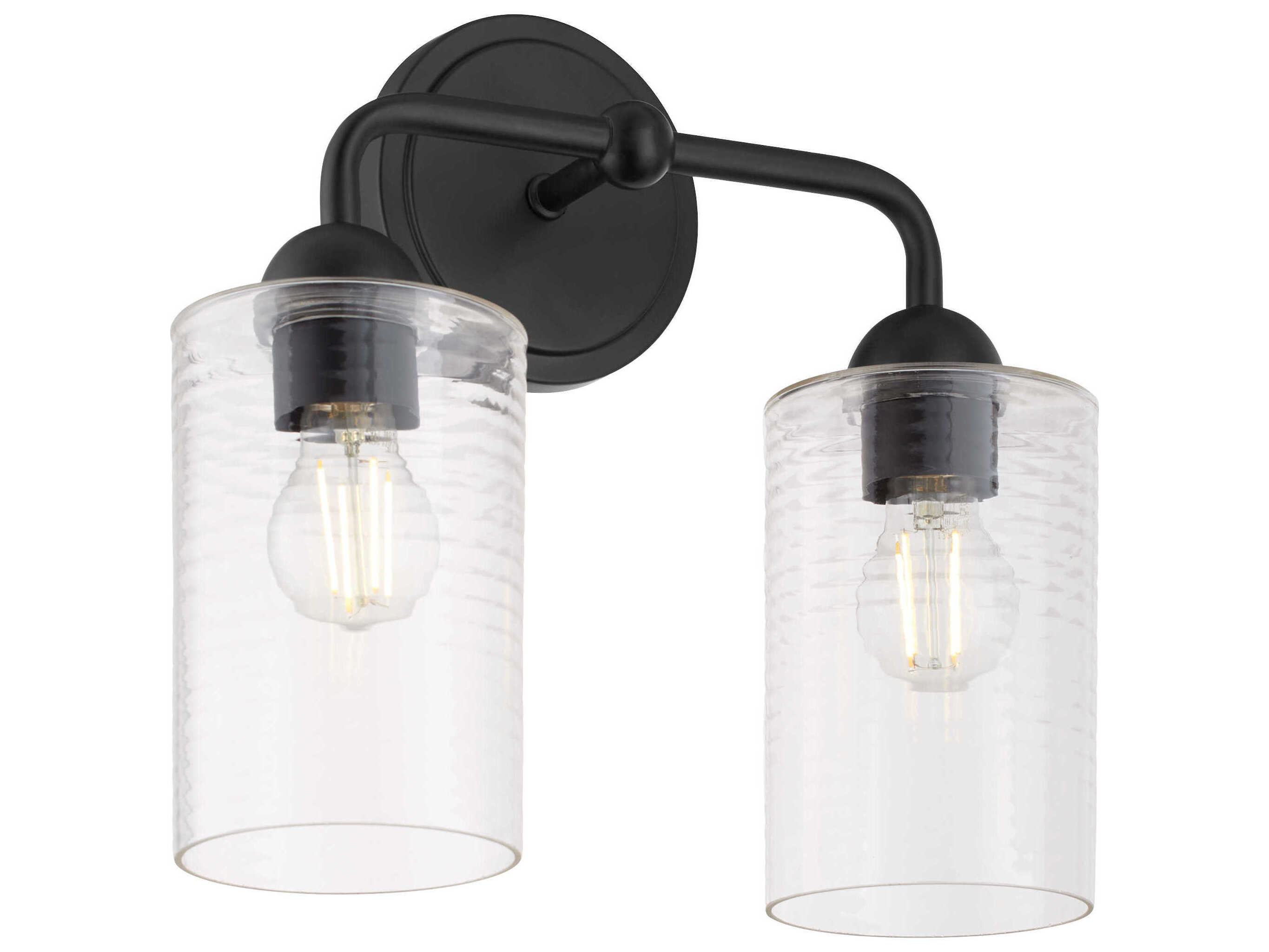 Quorum Charlotte 2-Light Matte Black Vanity Light