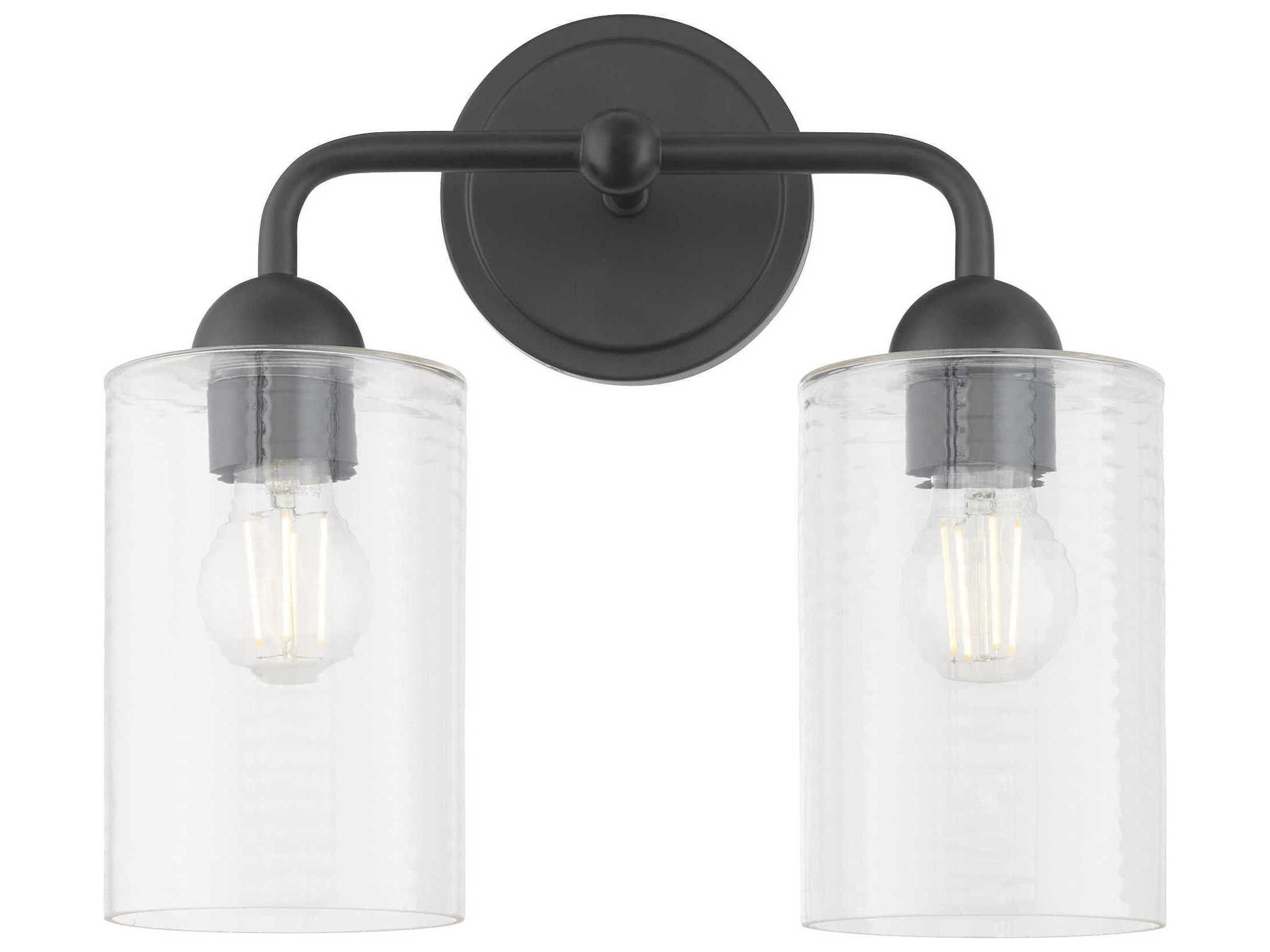 Quorum Charlotte 2-Light Matte Black Vanity Light