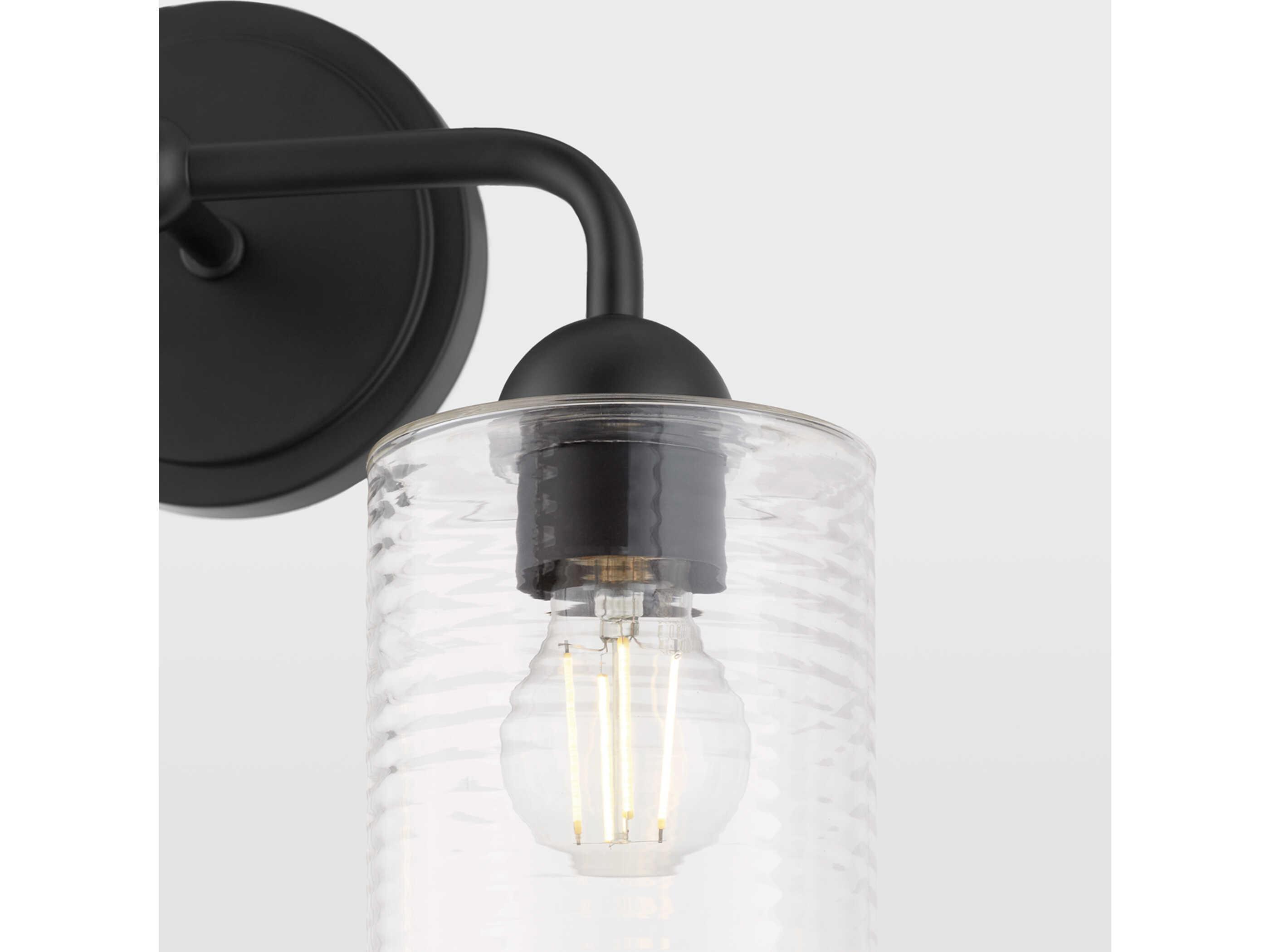 Quorum Charlotte 2-Light Matte Black Vanity Light