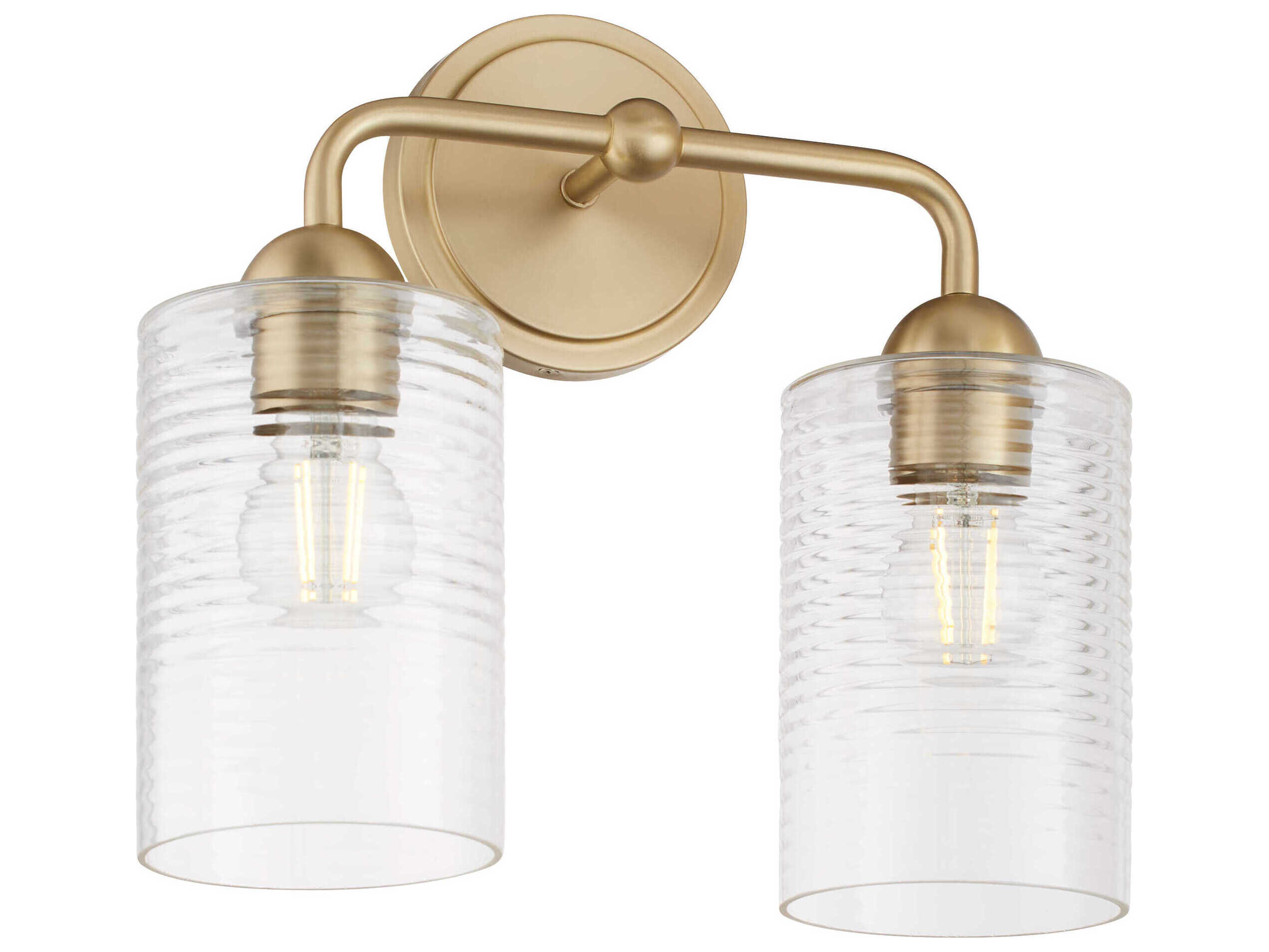 Quorum Charlotte 2-Light Aged Brass Vanity Light