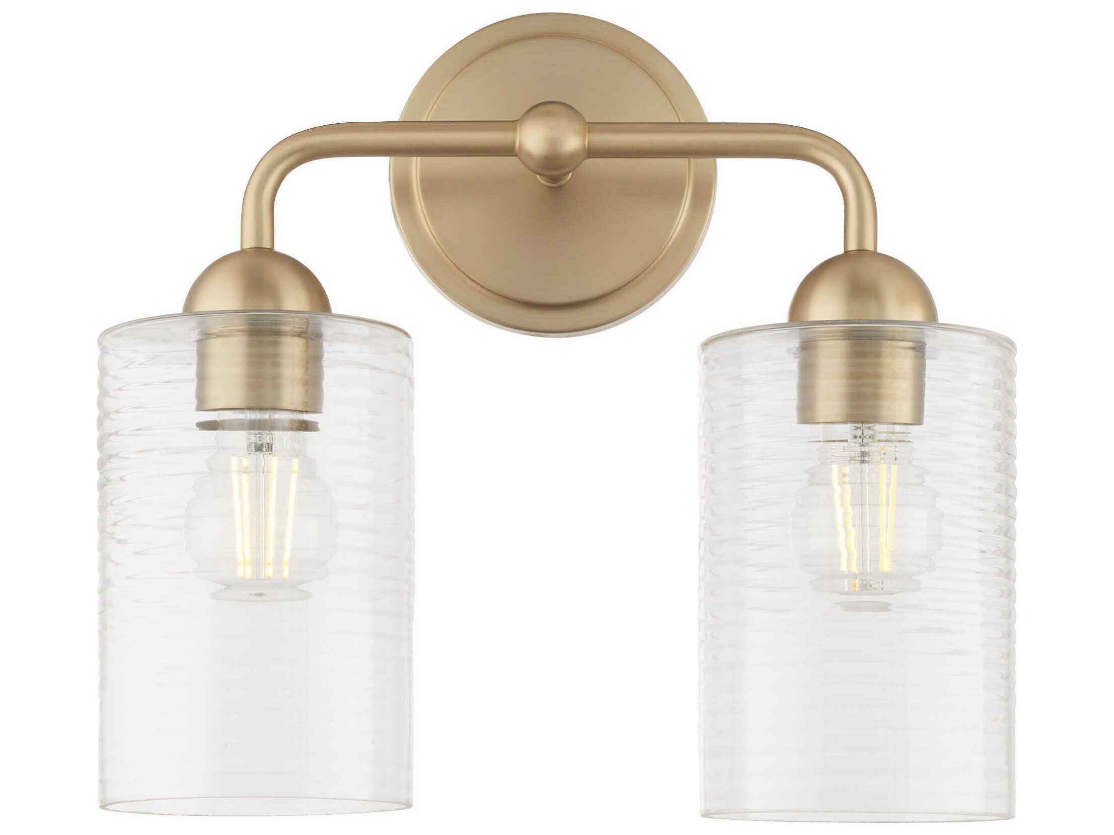 Quorum Charlotte 2-Light Aged Brass Vanity Light