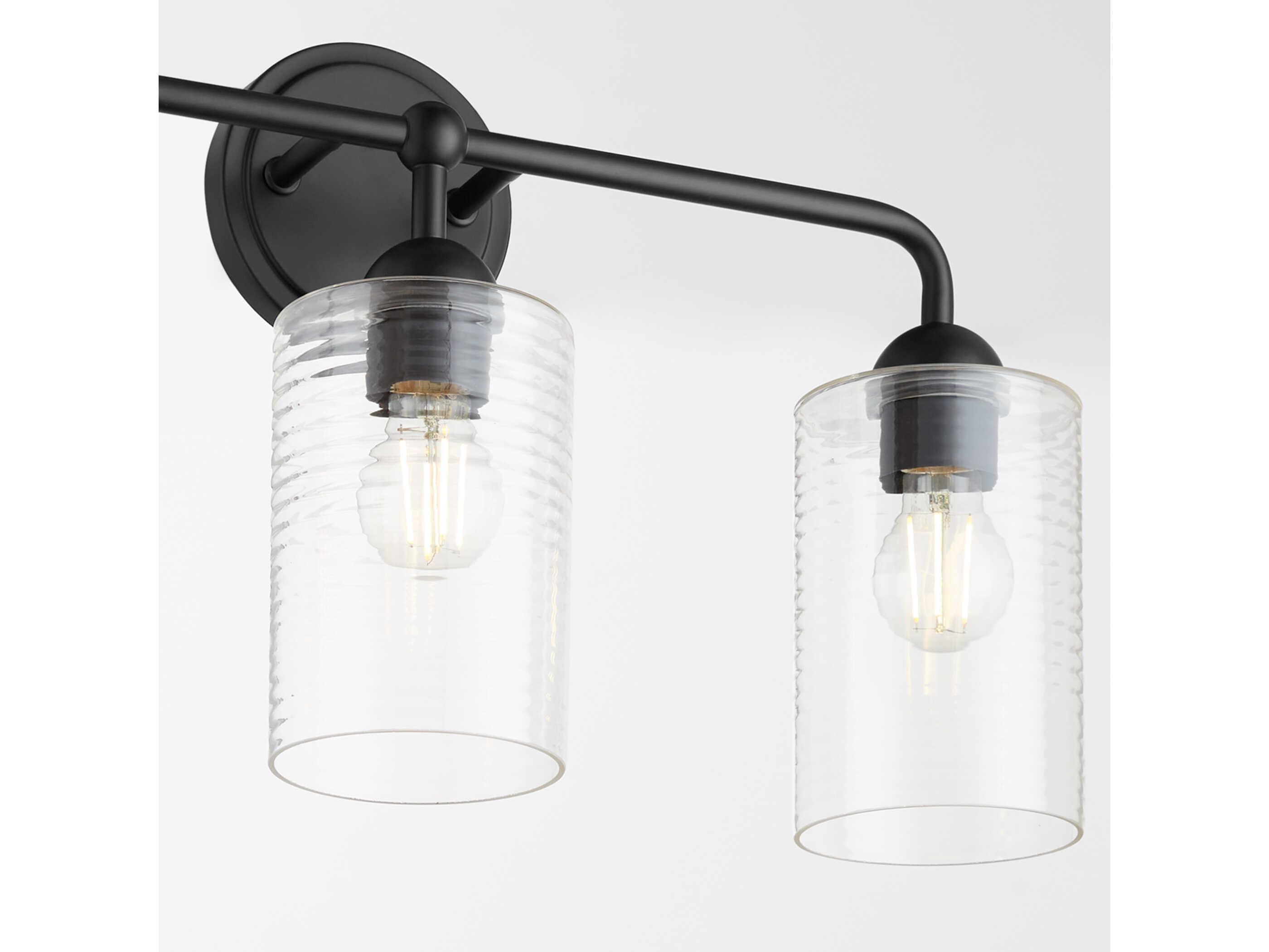 Quorum Charlotte 3-Light Matte Black Vanity Light